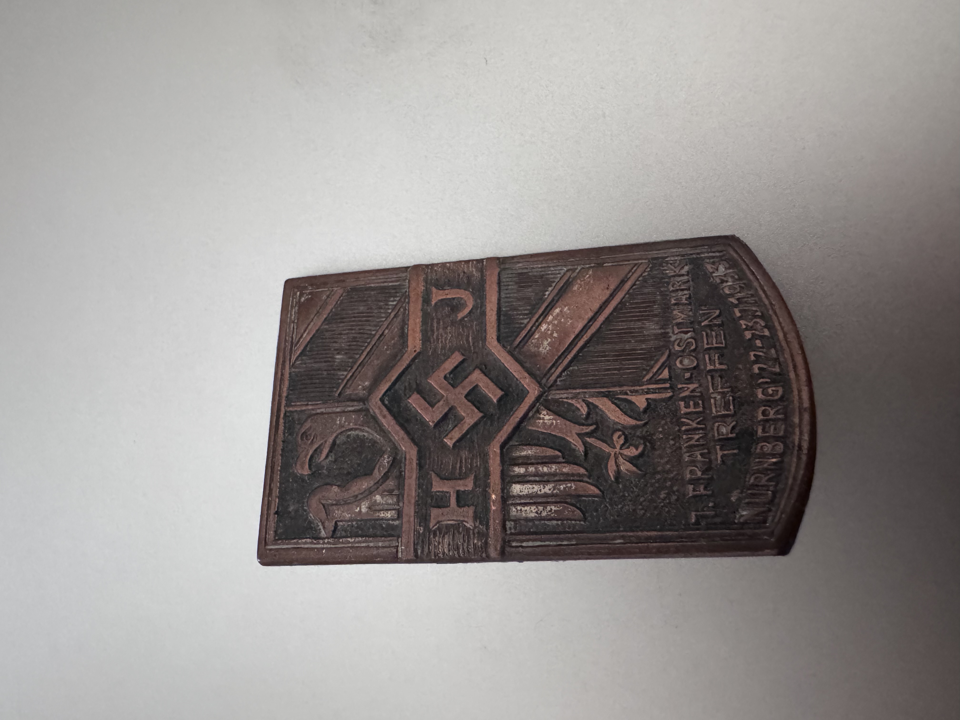 Original WW2 1933 Nuremberg Hitler Youth Party Badge