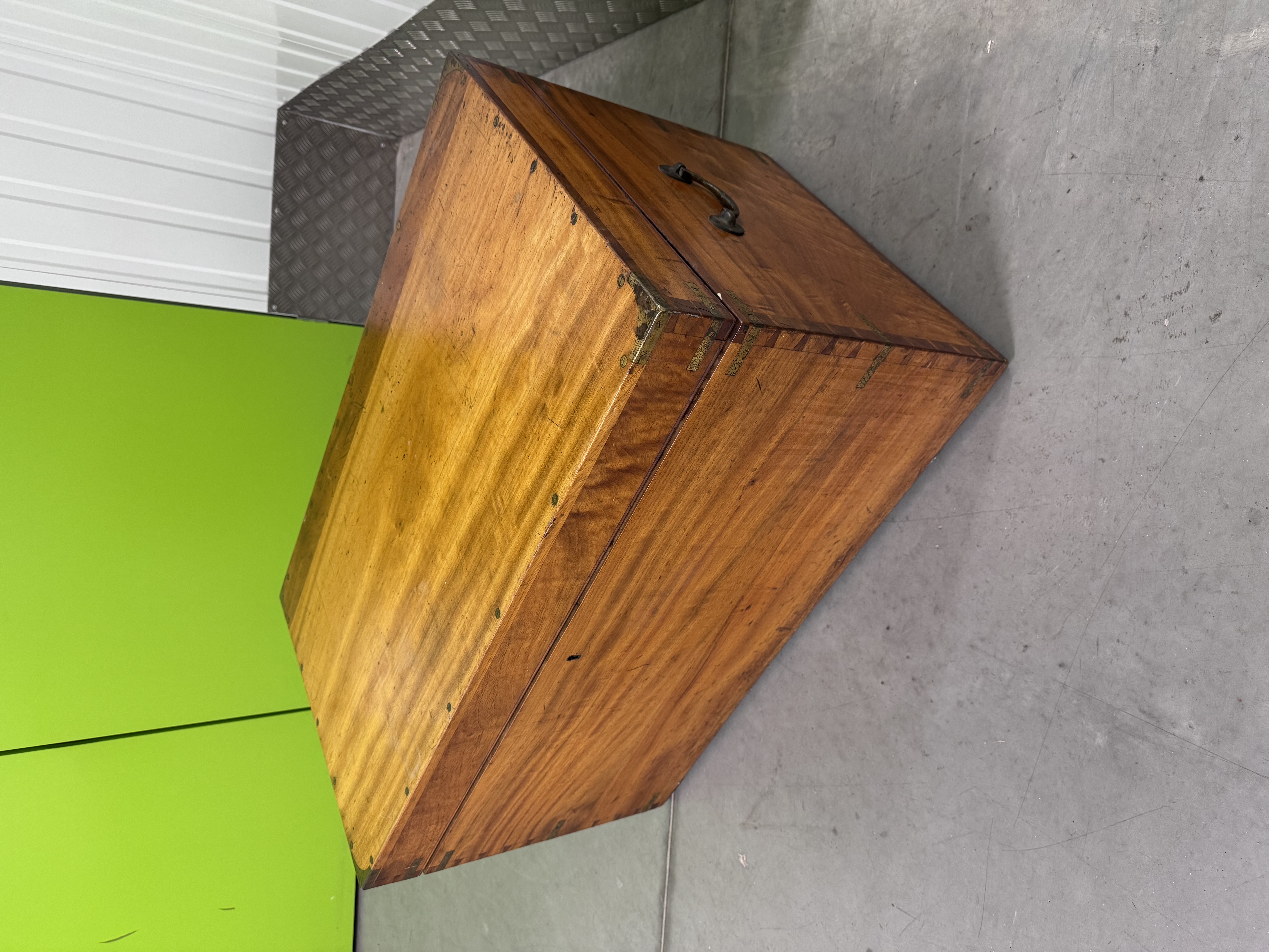 Antique Camphor Wood Campaign Military Trunk Army and Navy