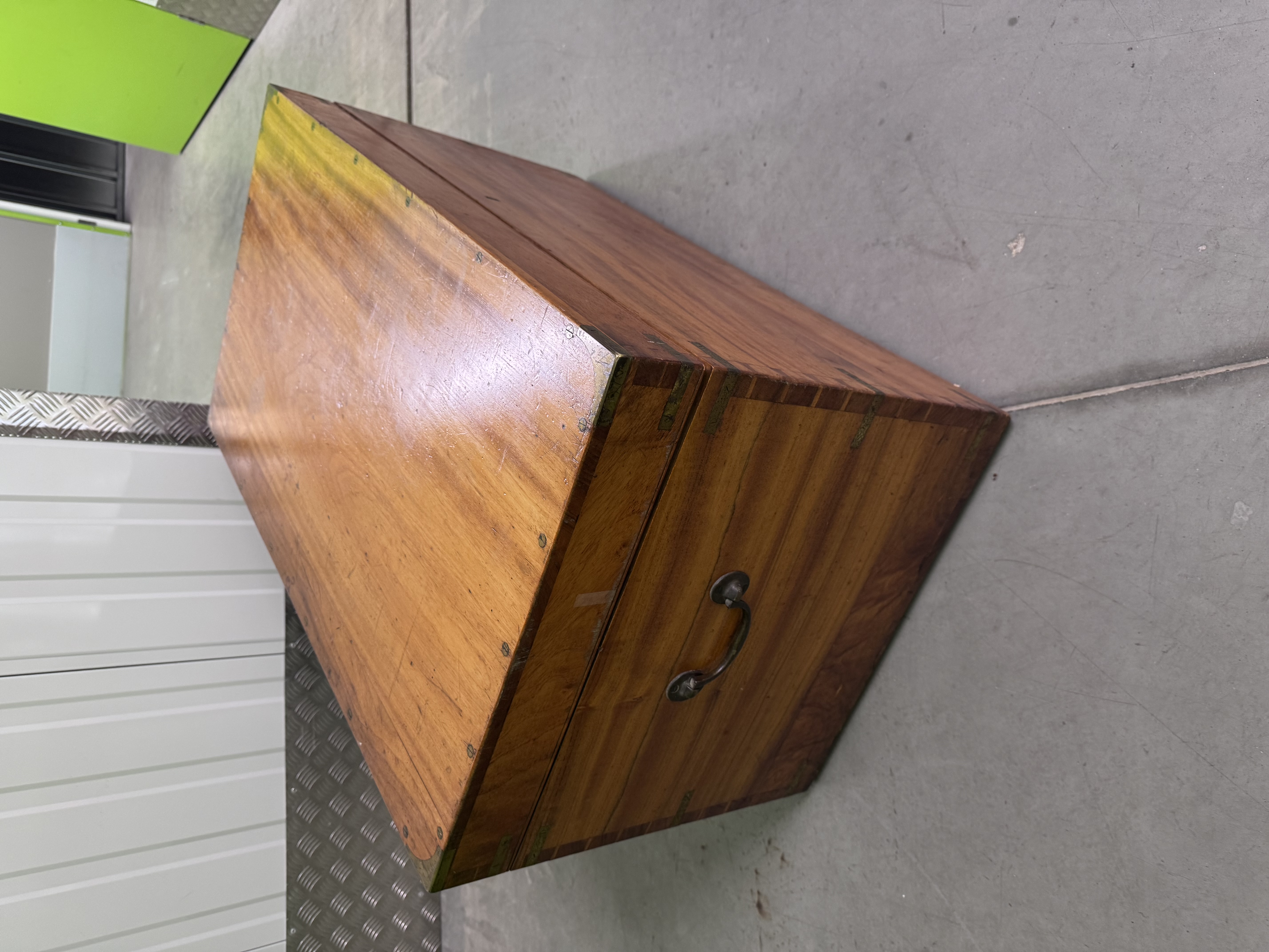 Antique Camphor Wood Campaign Military Trunk Army and Navy