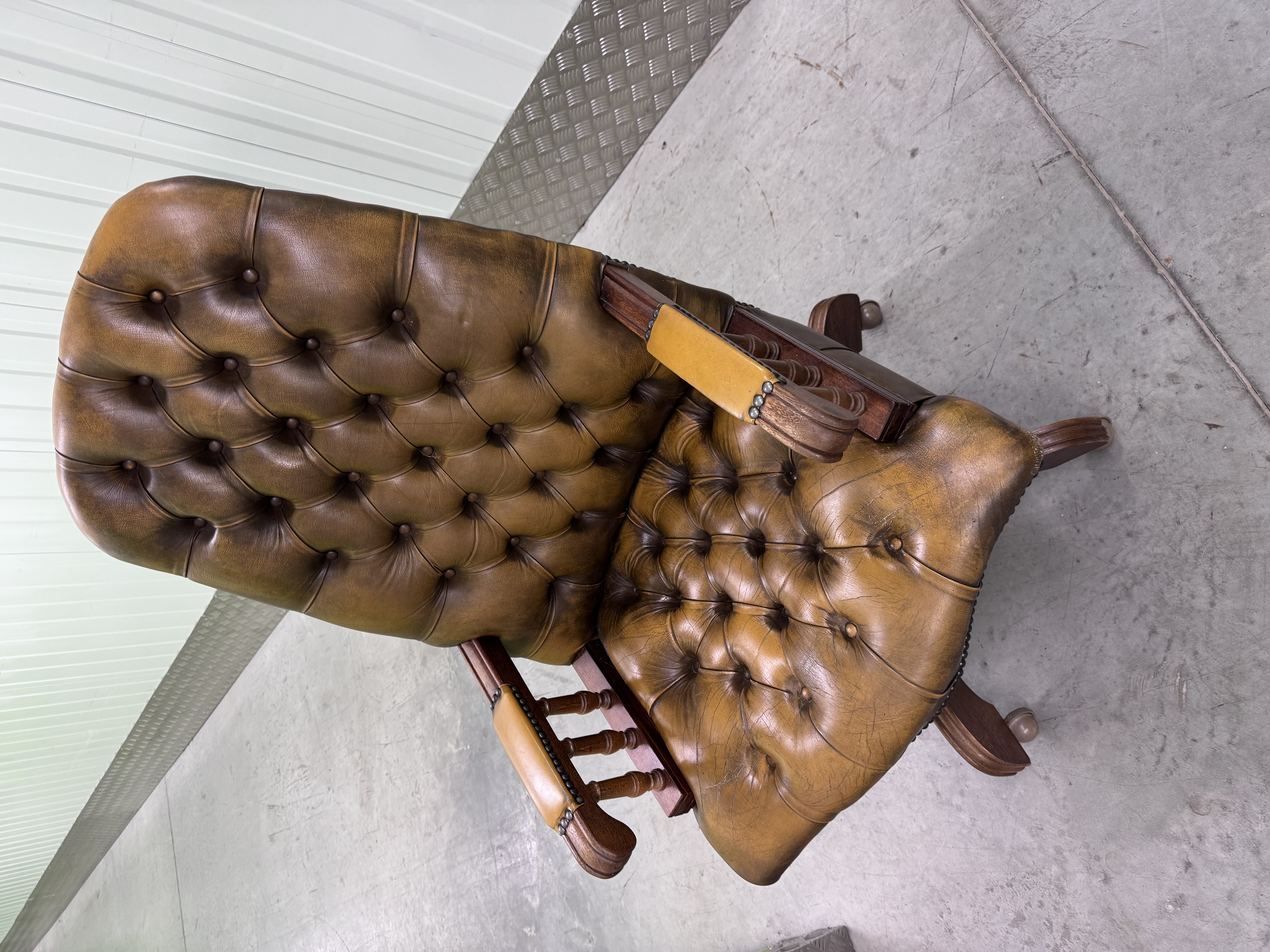 Vintage Leather Desk Chair by Mechanikk of Norway