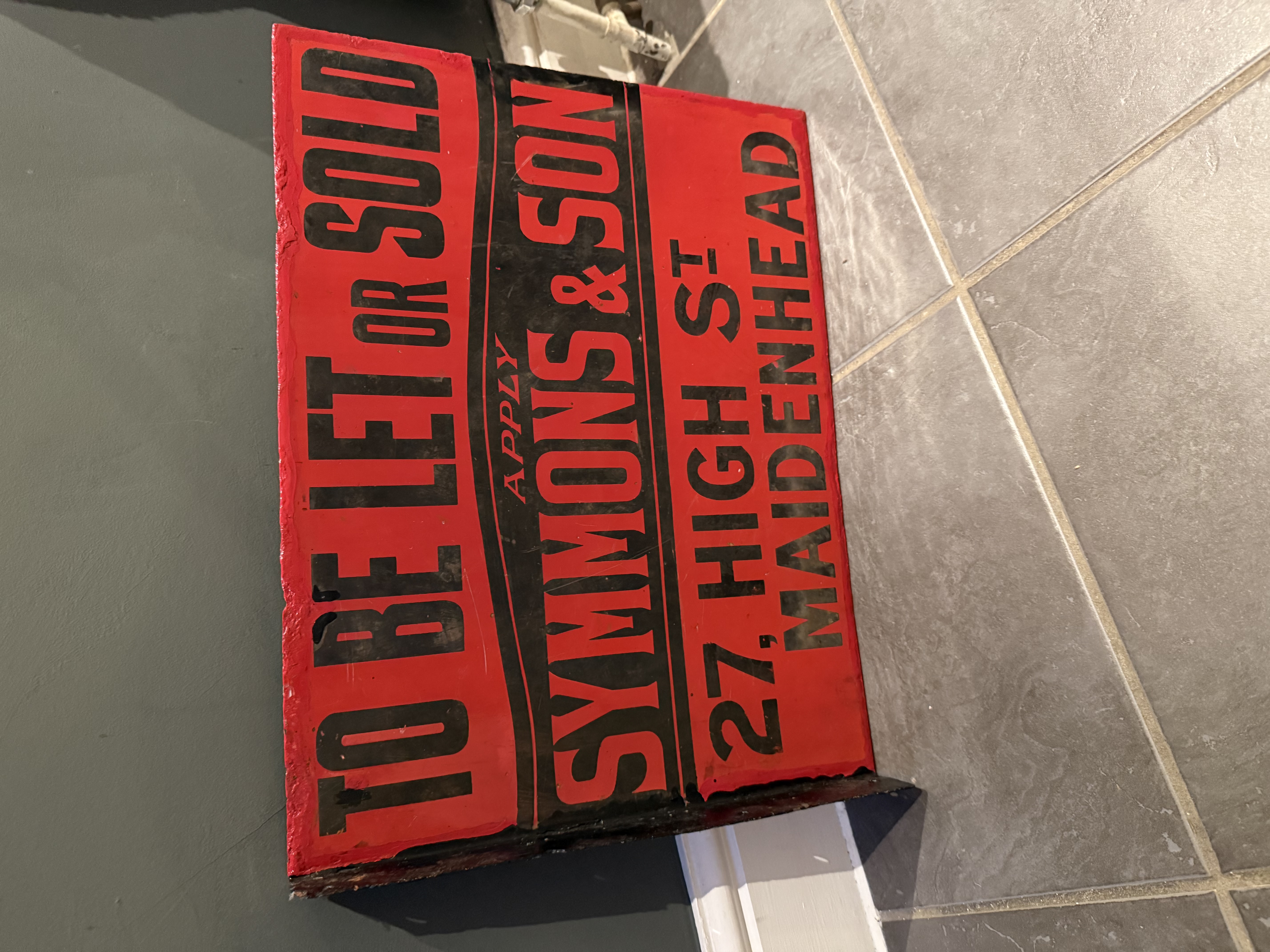 Vintage Double Sided Enamel Sign - Maidenhead