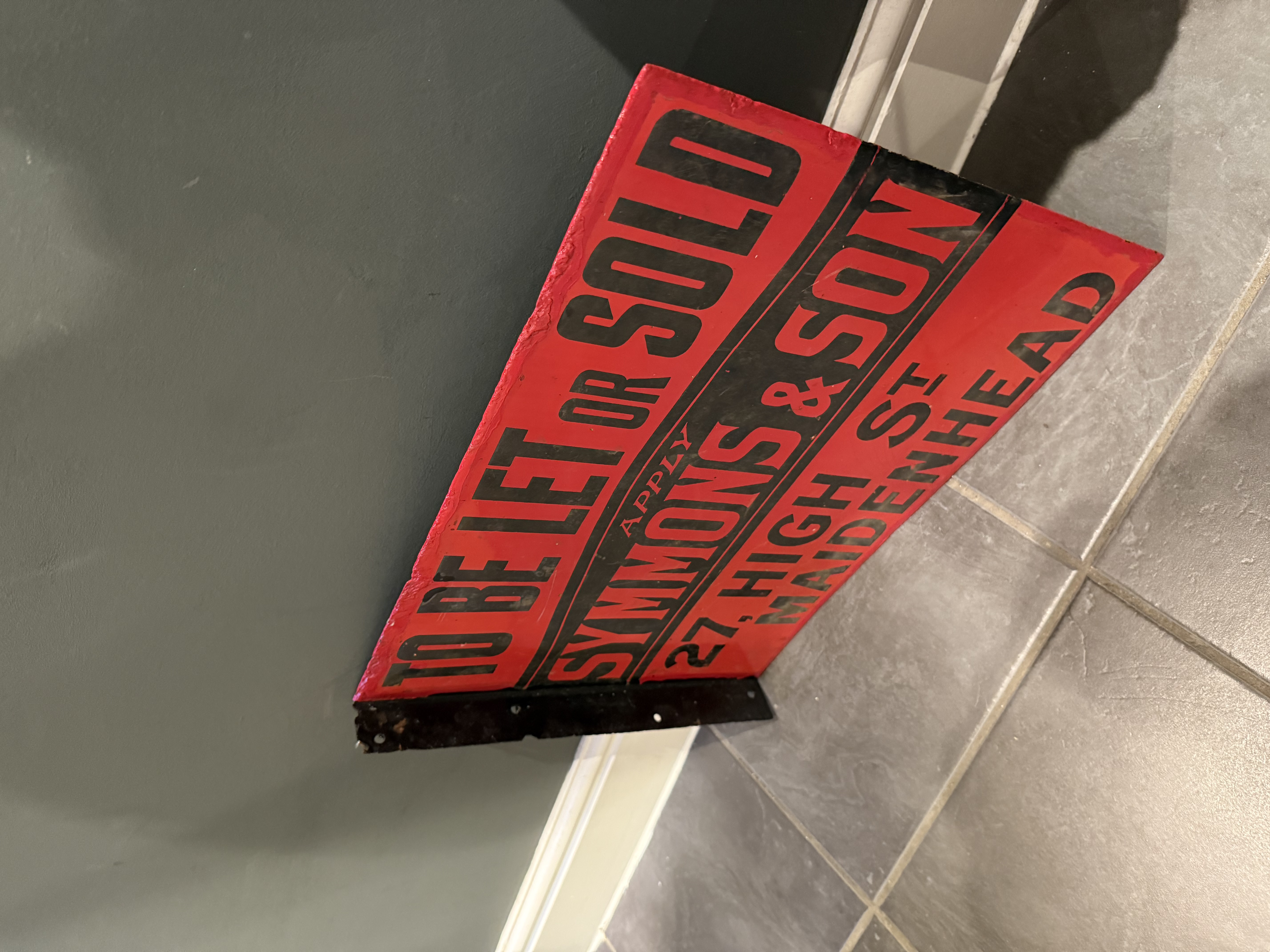 Vintage Double Sided Enamel Sign - Maidenhead