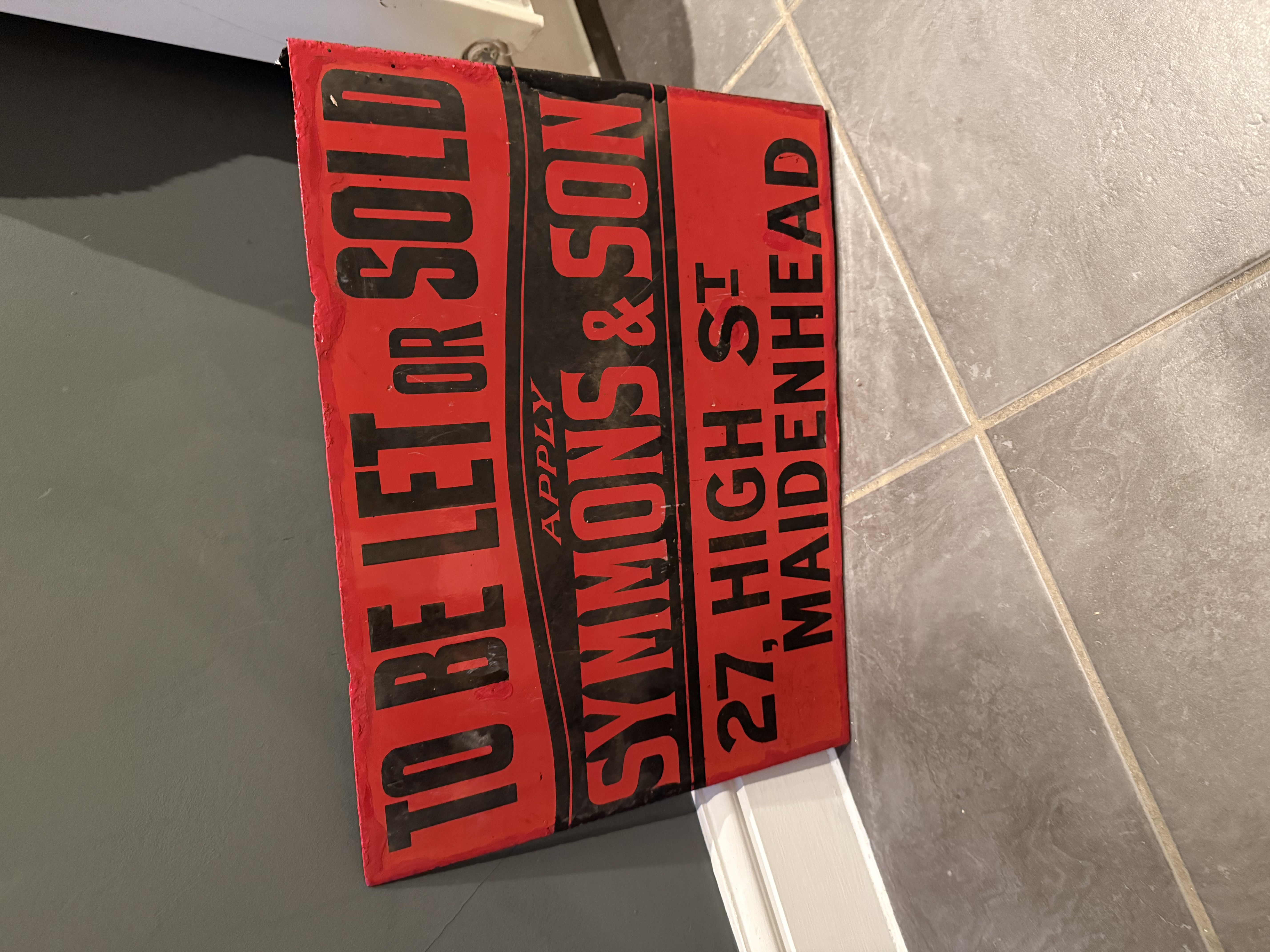 Vintage Double Sided Enamel Sign - Maidenhead