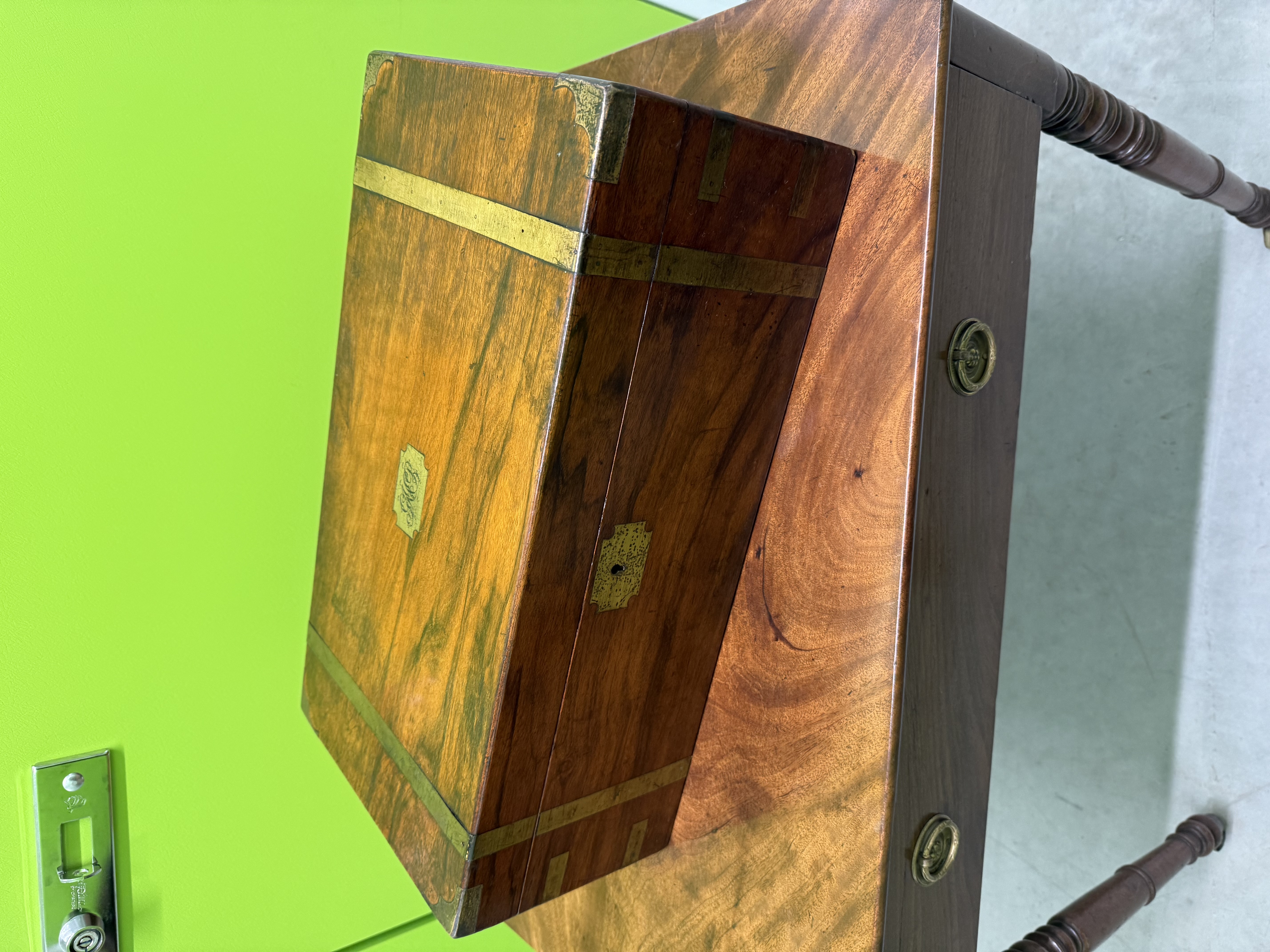 Victorian Mahogany Campaign Style Writing Slope