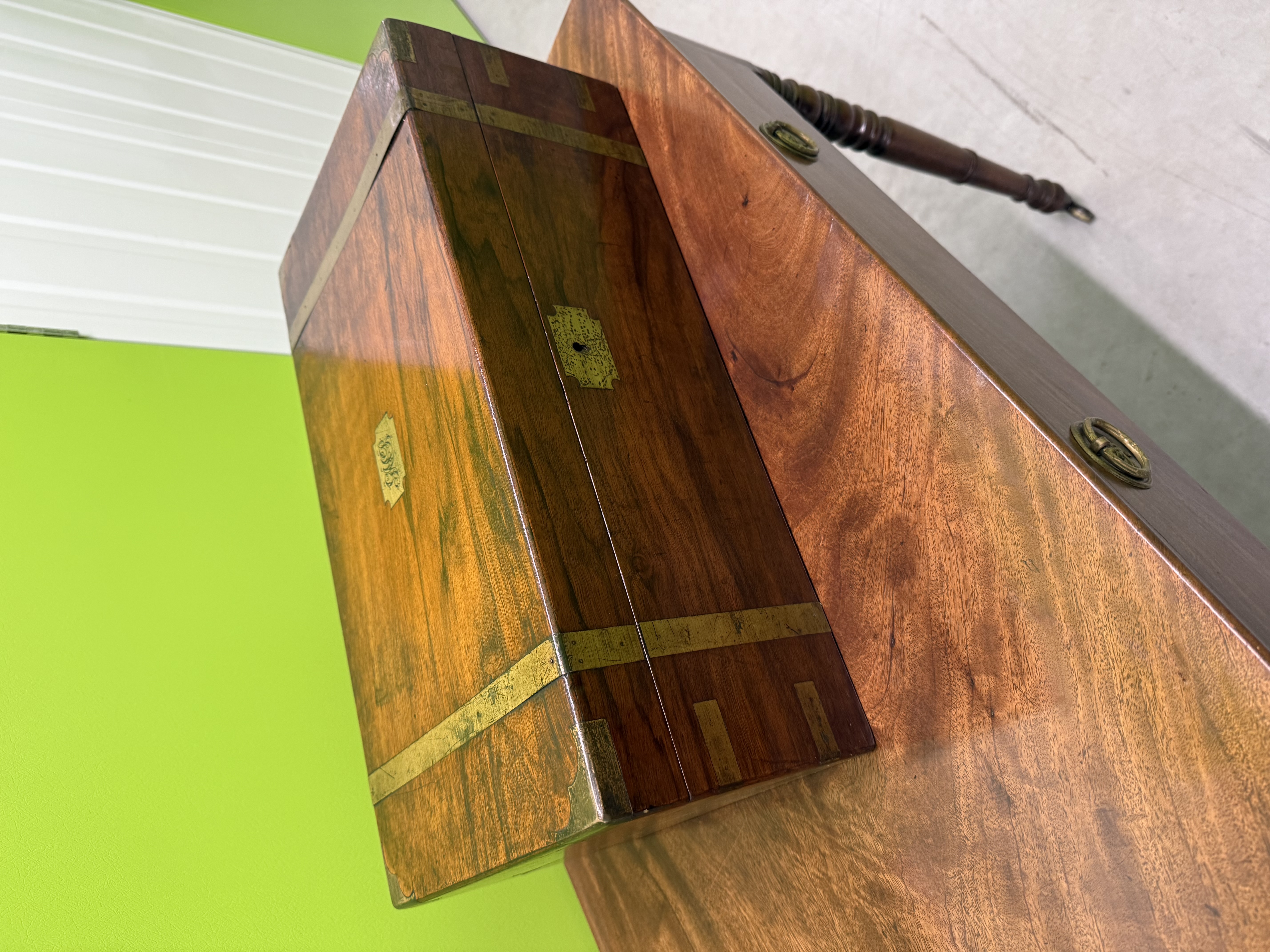 Victorian Mahogany Campaign Style Writing Slope