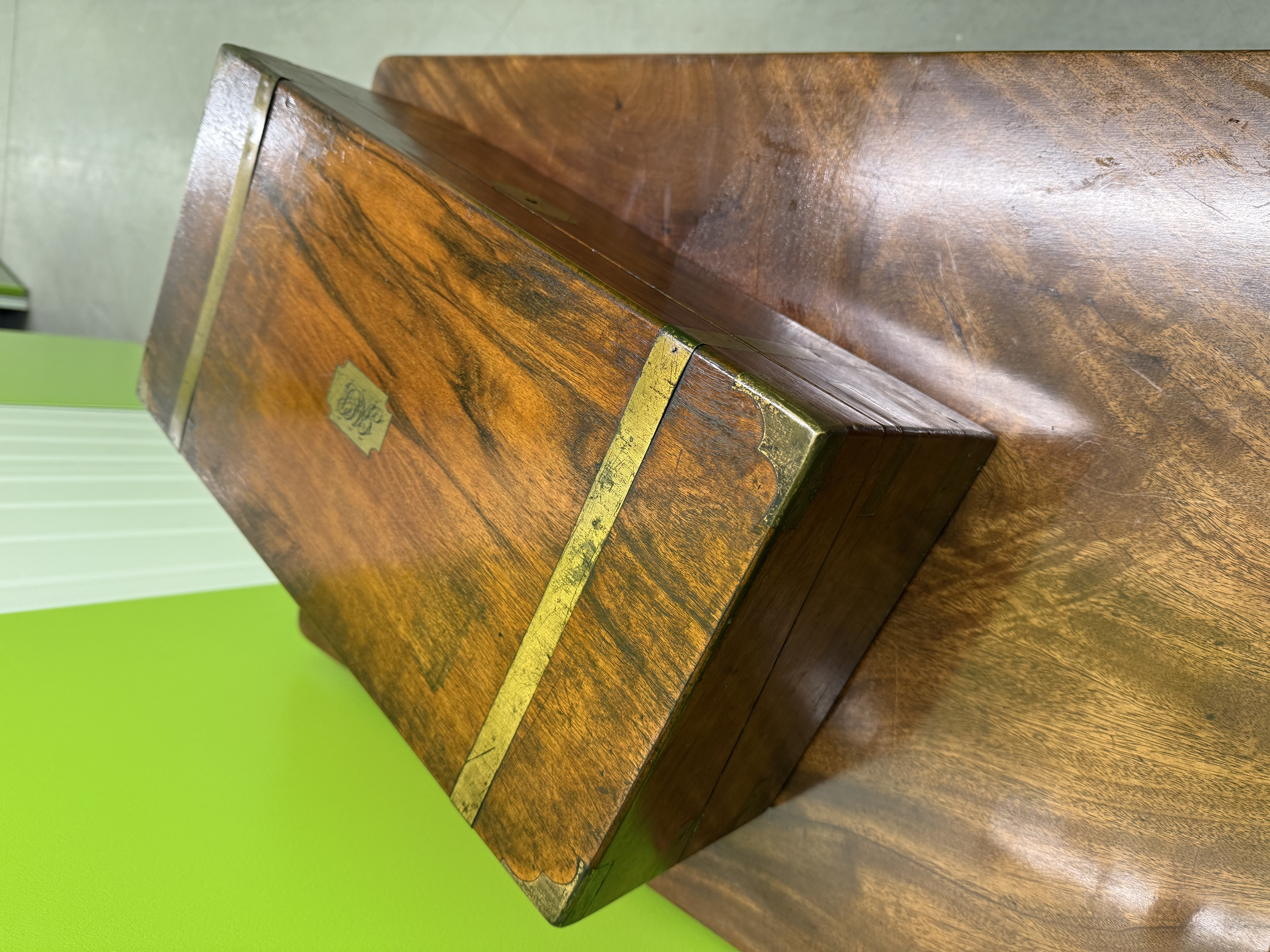 Victorian Mahogany Campaign Style Writing Slope