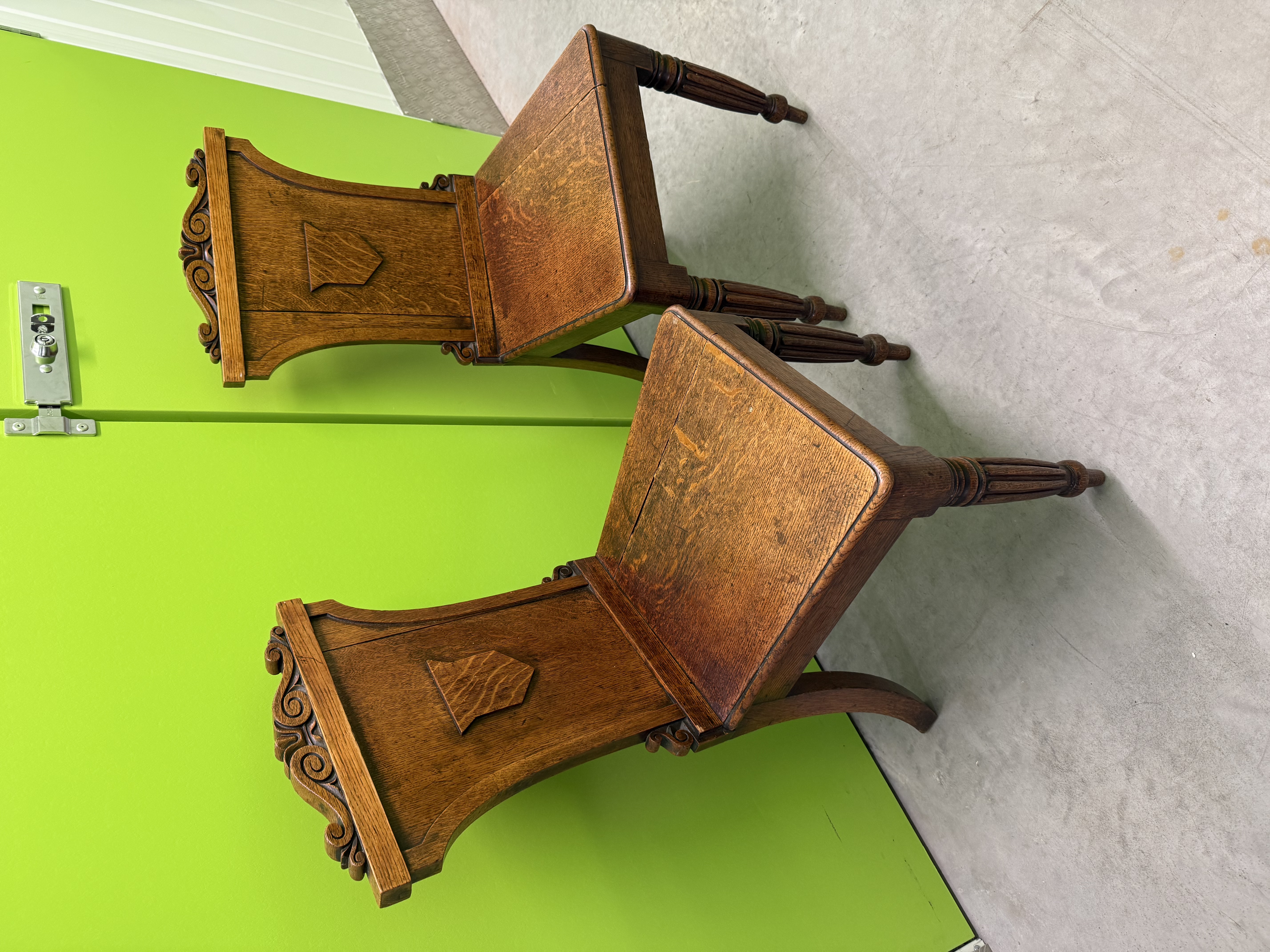 Victorian Oak Hall Chairs