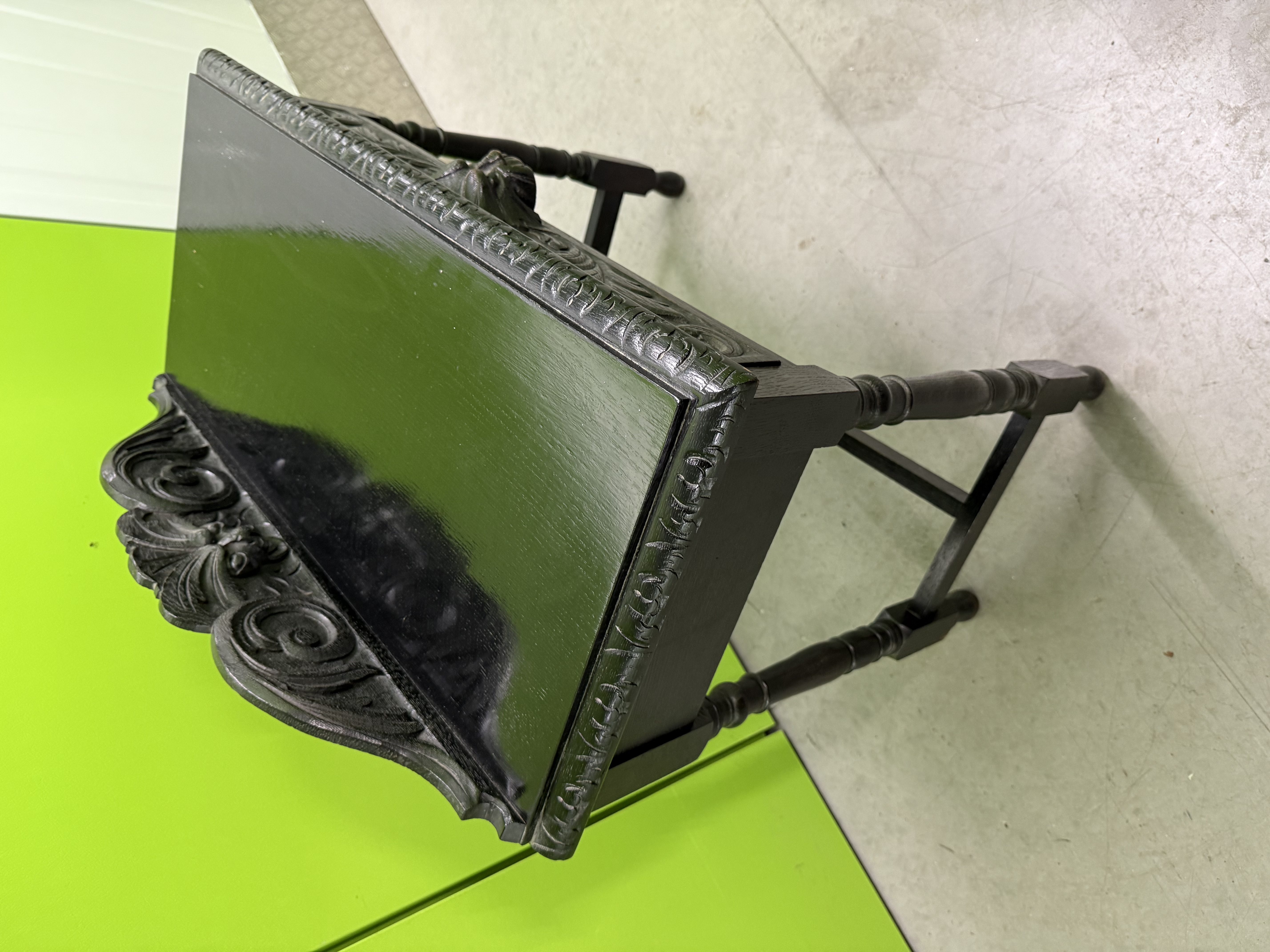 Victorian Black Oak Carved Side Table