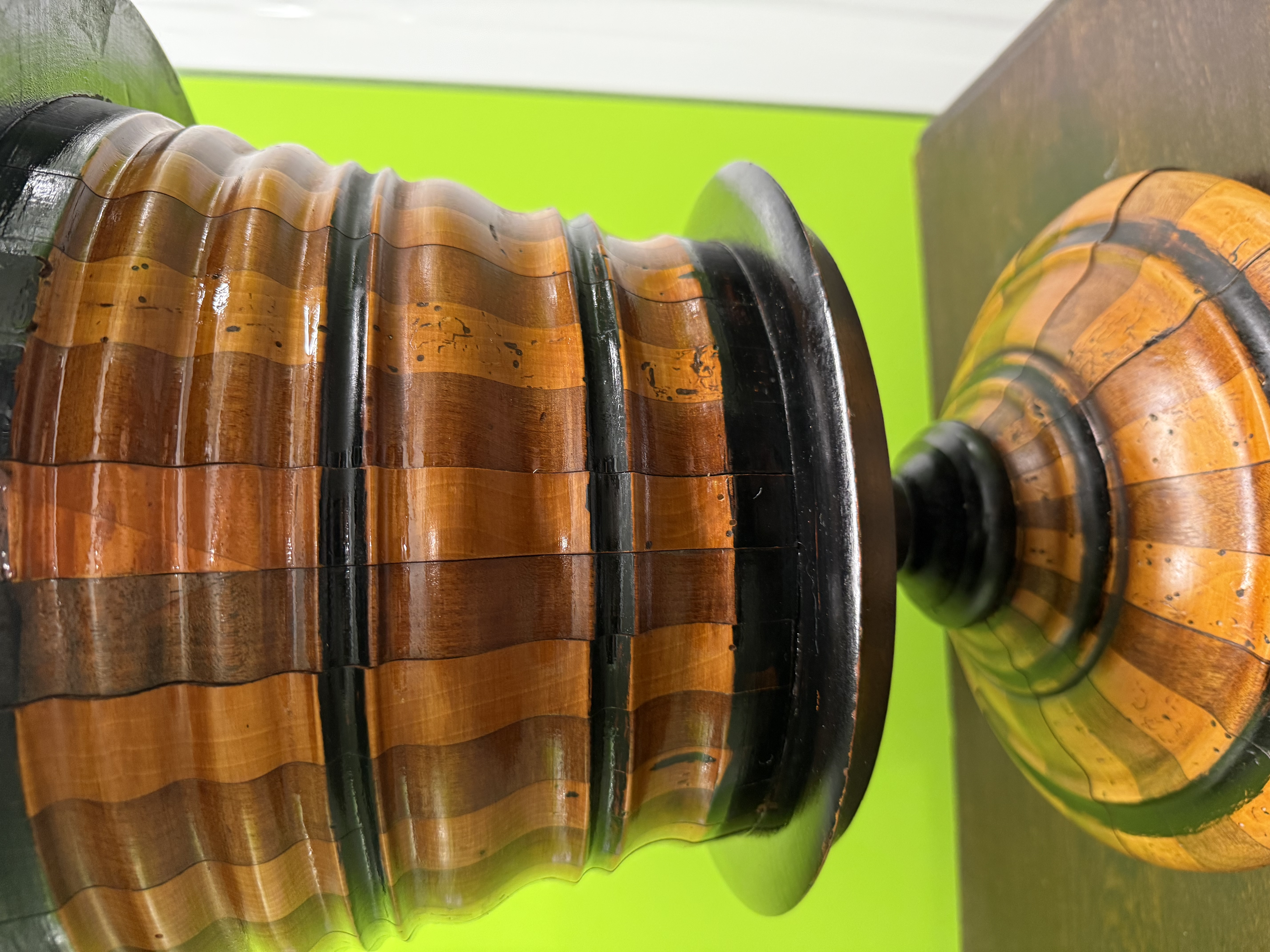 Antique 19th century Dutch ebony and fruitwood peat bucket 