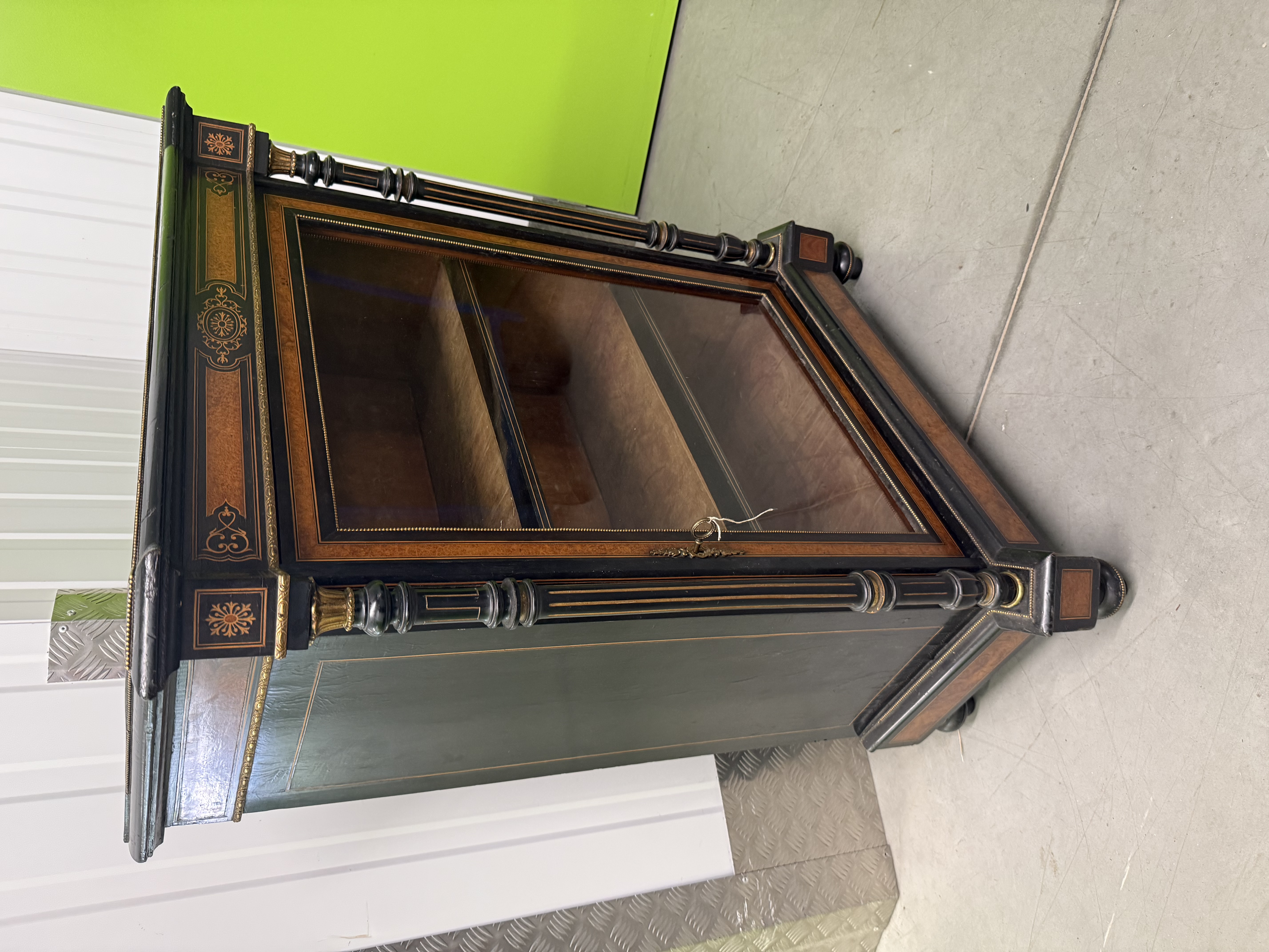 Victorian Ebony and Amboyna Pier Cabinet