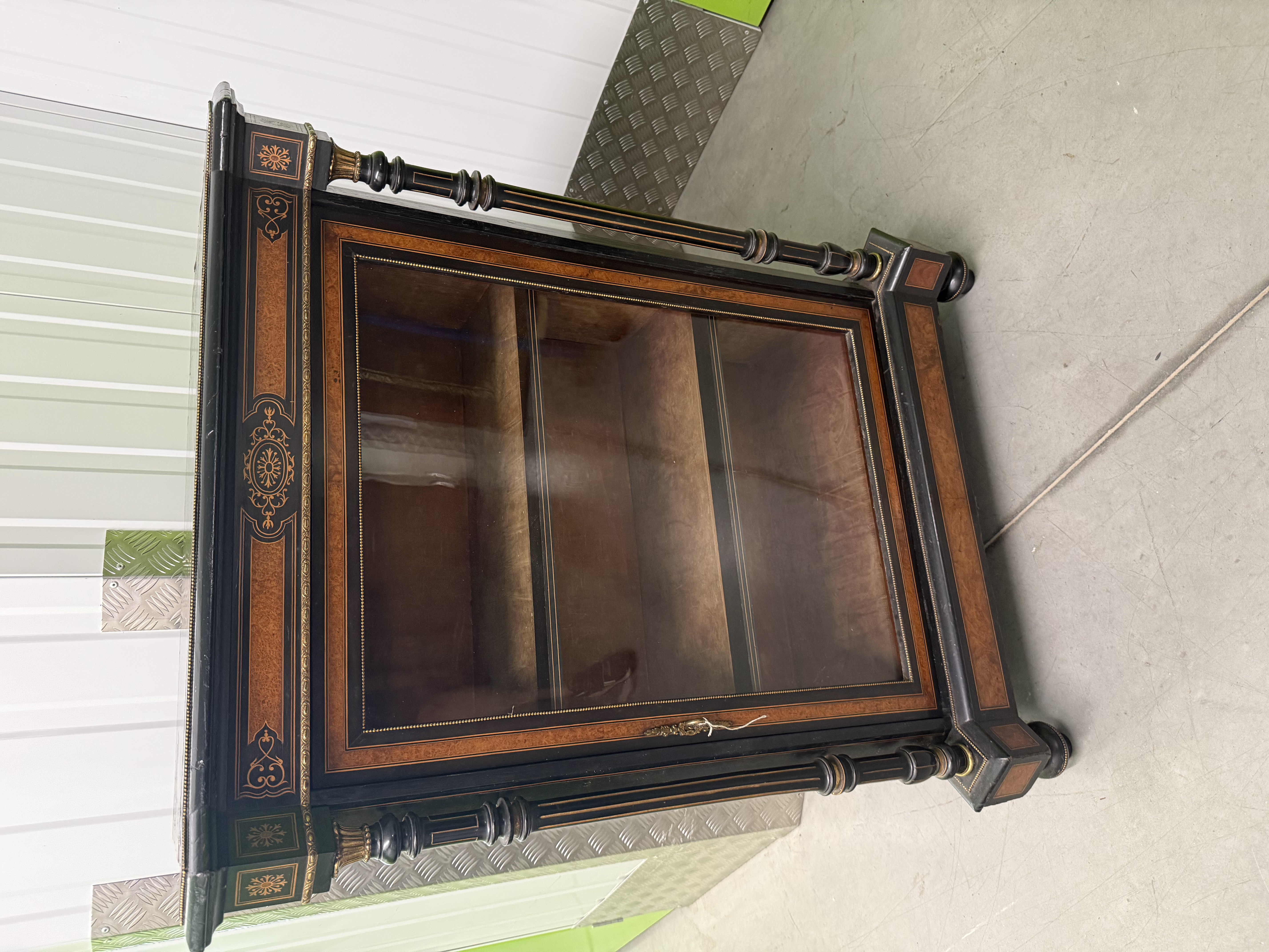Victorian Ebony and Amboyna Pier Cabinet
