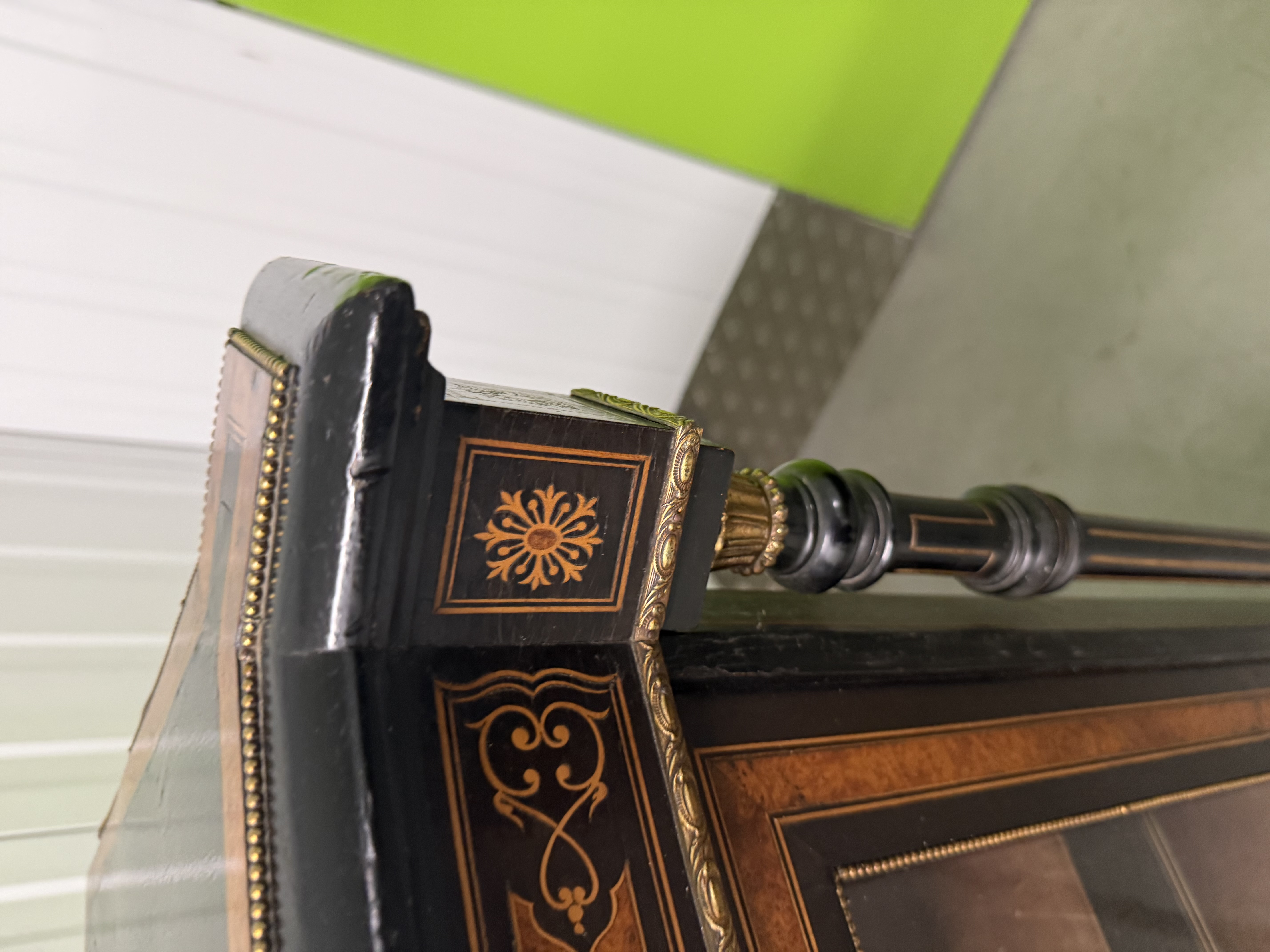 Victorian Ebony and Amboyna Pier Cabinet