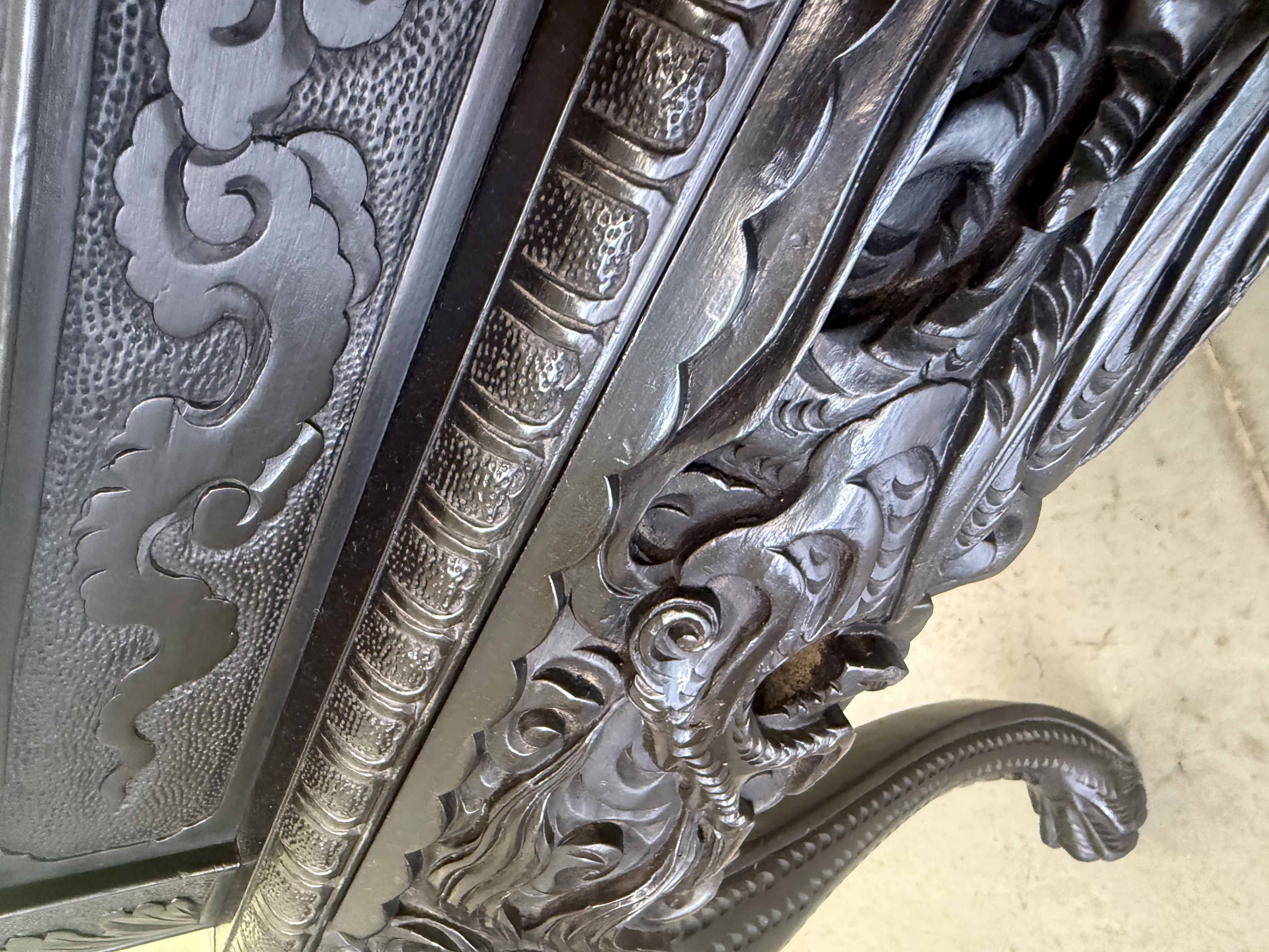 Antique Chinese Export Black Lacquered Centre Table circa 1920's