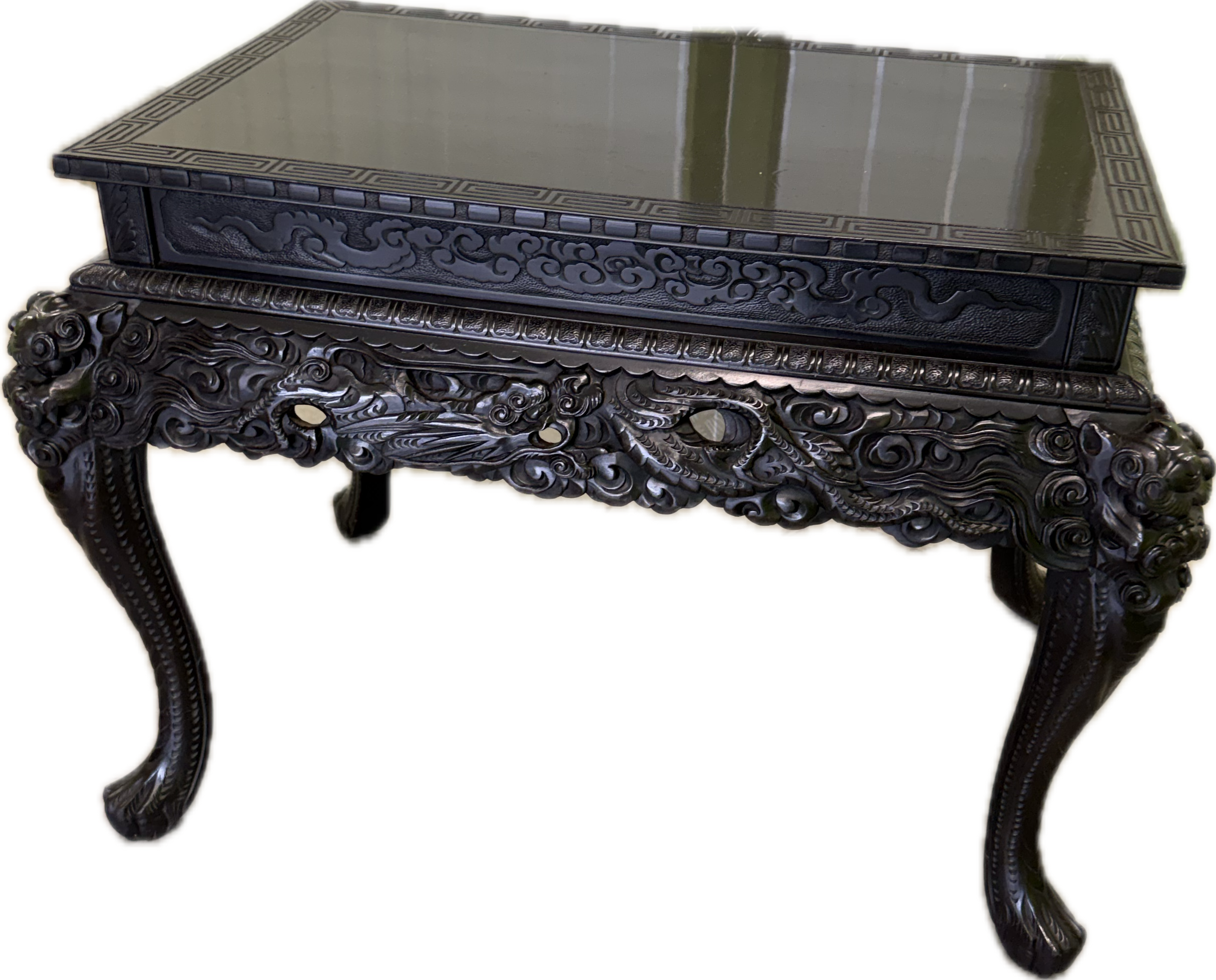 Antique Chinese Export Black Lacquered Centre Table circa 1920's