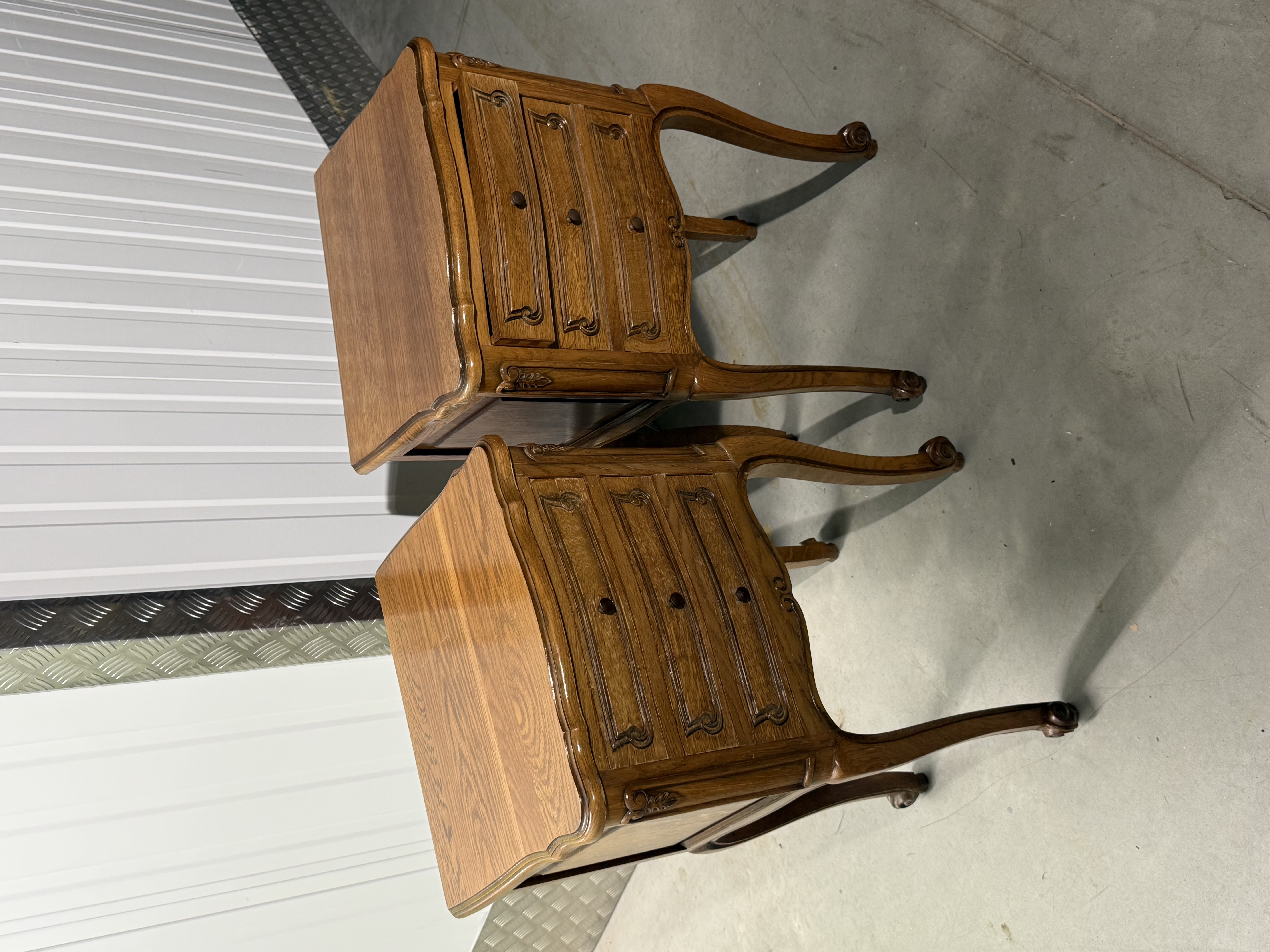 Vintage French Oak Bedside Cabinets 