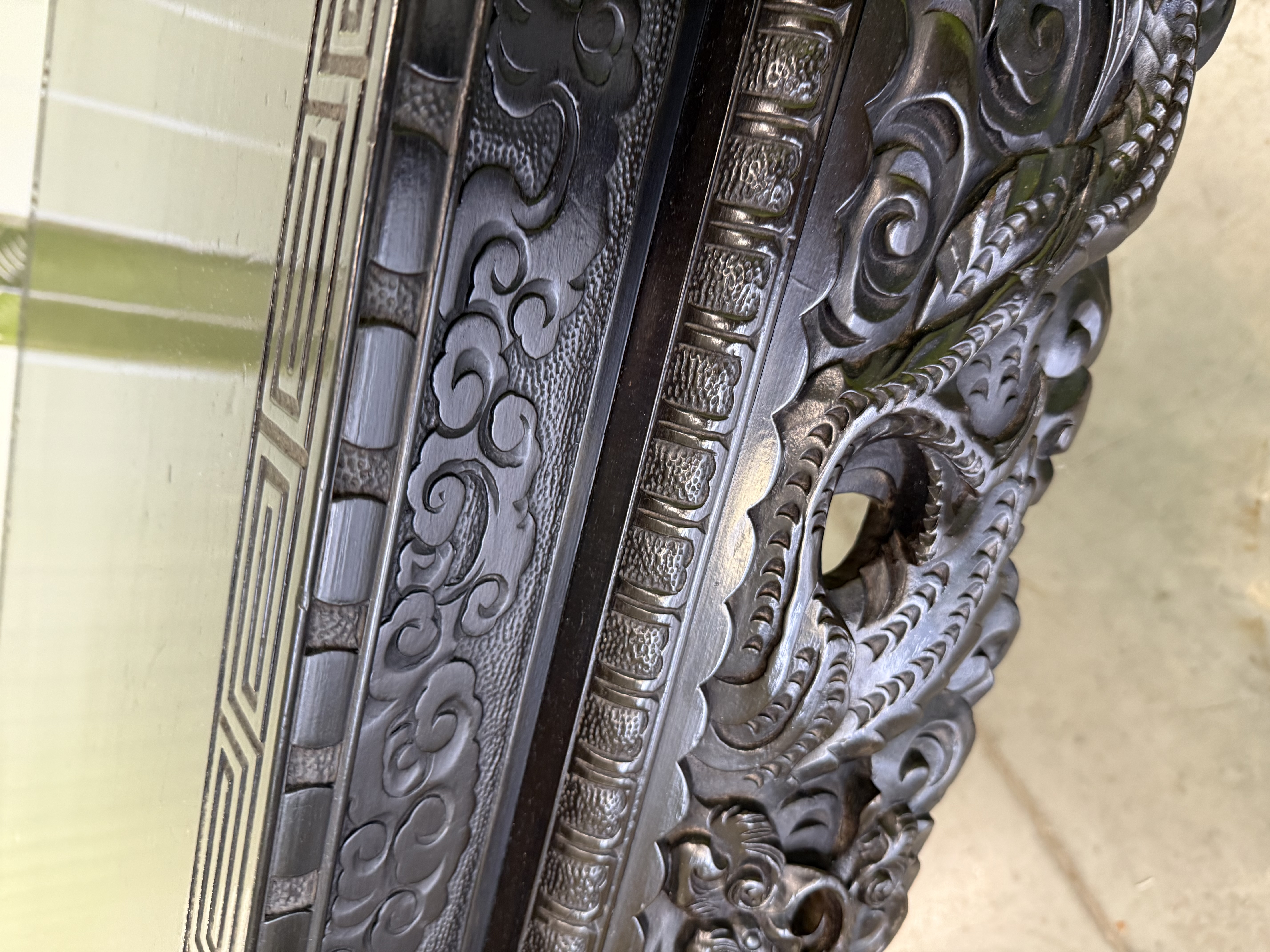 Antique Chinese Export Black Lacquered Centre Table circa 1920's