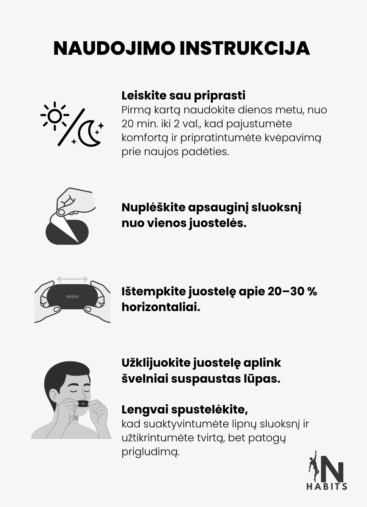 Juostelės Kvėpavimui Per Nosį - Mouth Tapes