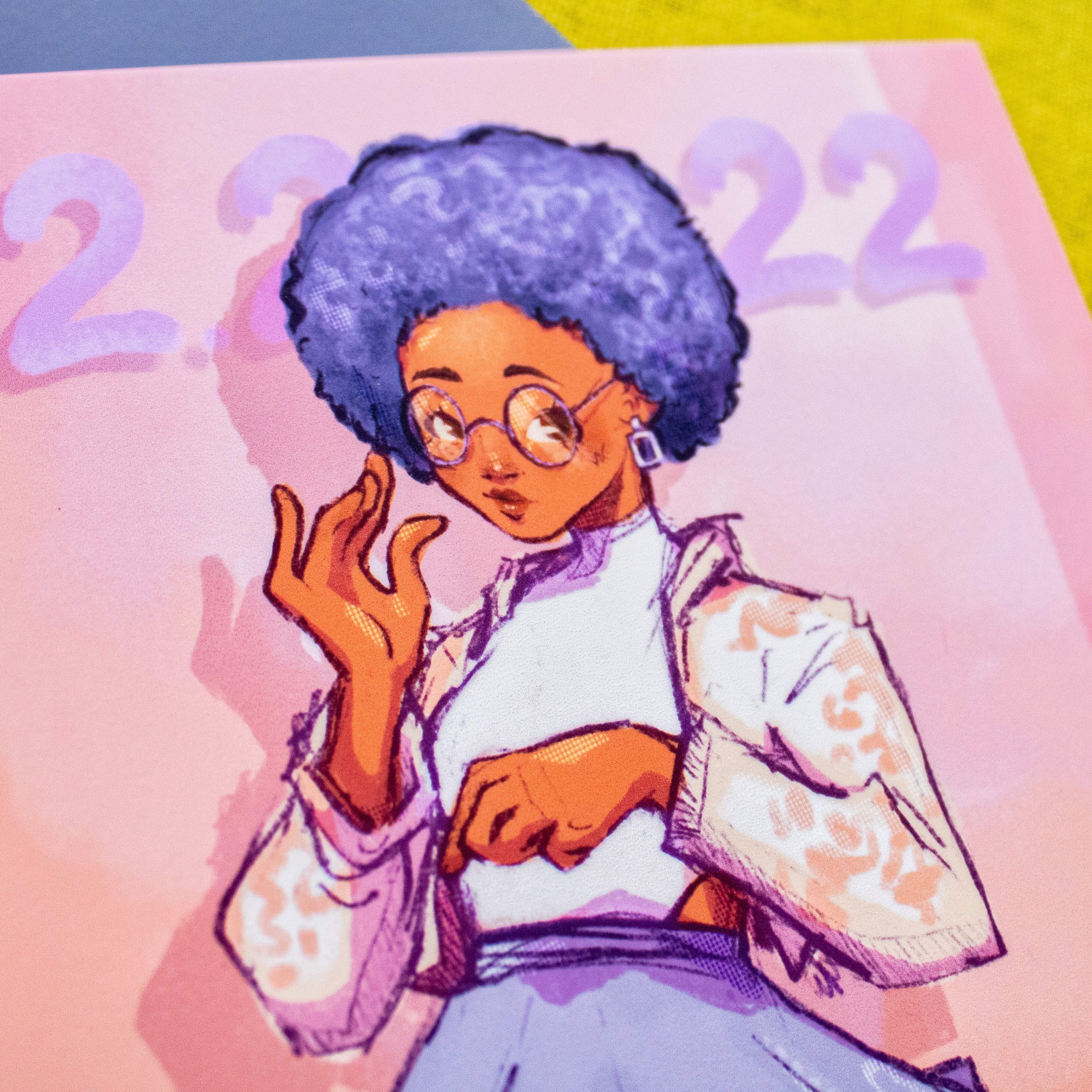 Cotton Candy Afro Square Print