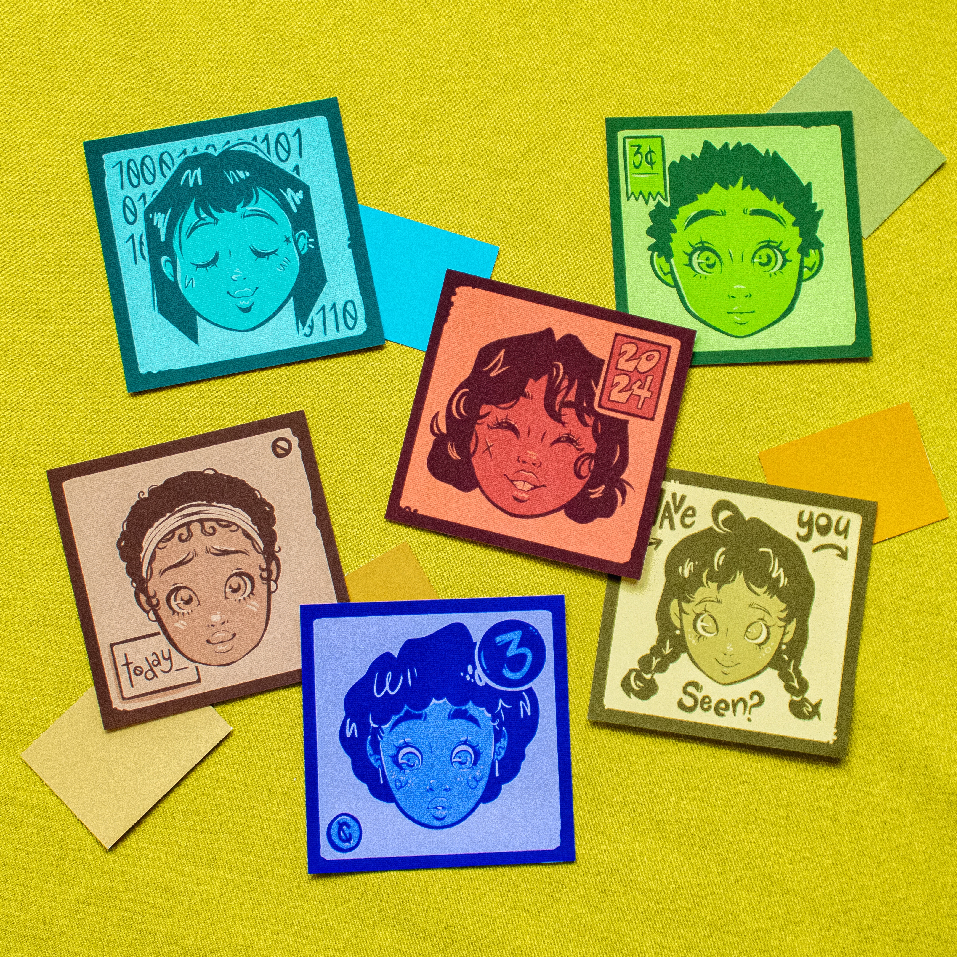 Postage Stamp Series Square Prints