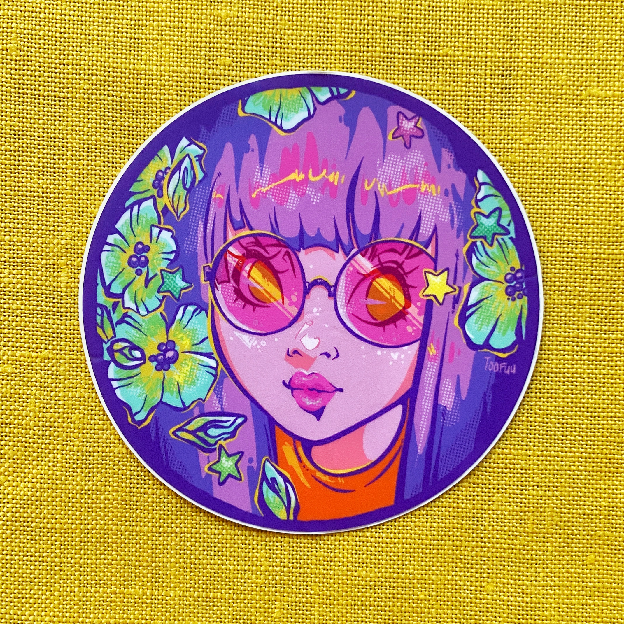 Rose Colored Glasses Circle Sticker