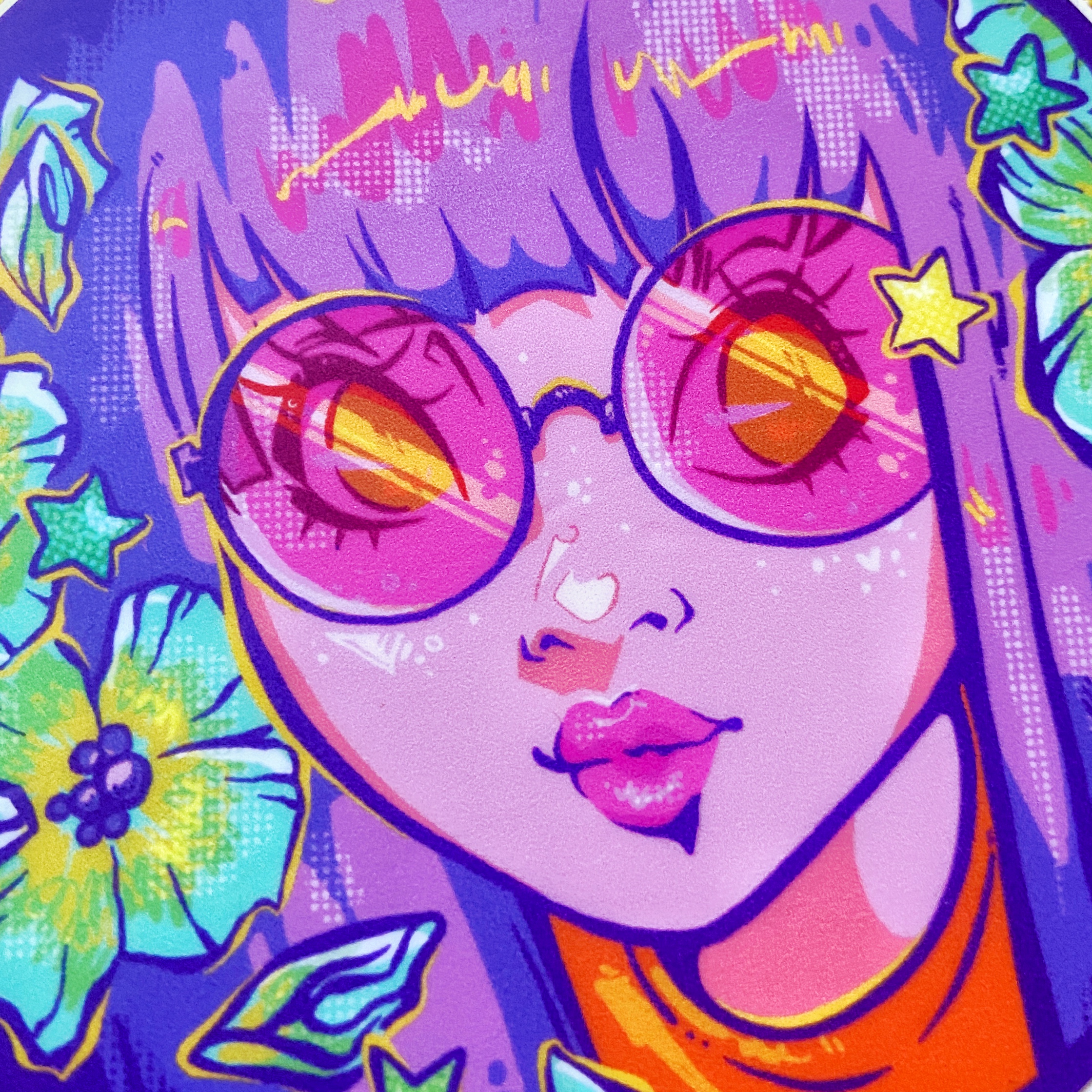 Rose Colored Glasses Circle Sticker