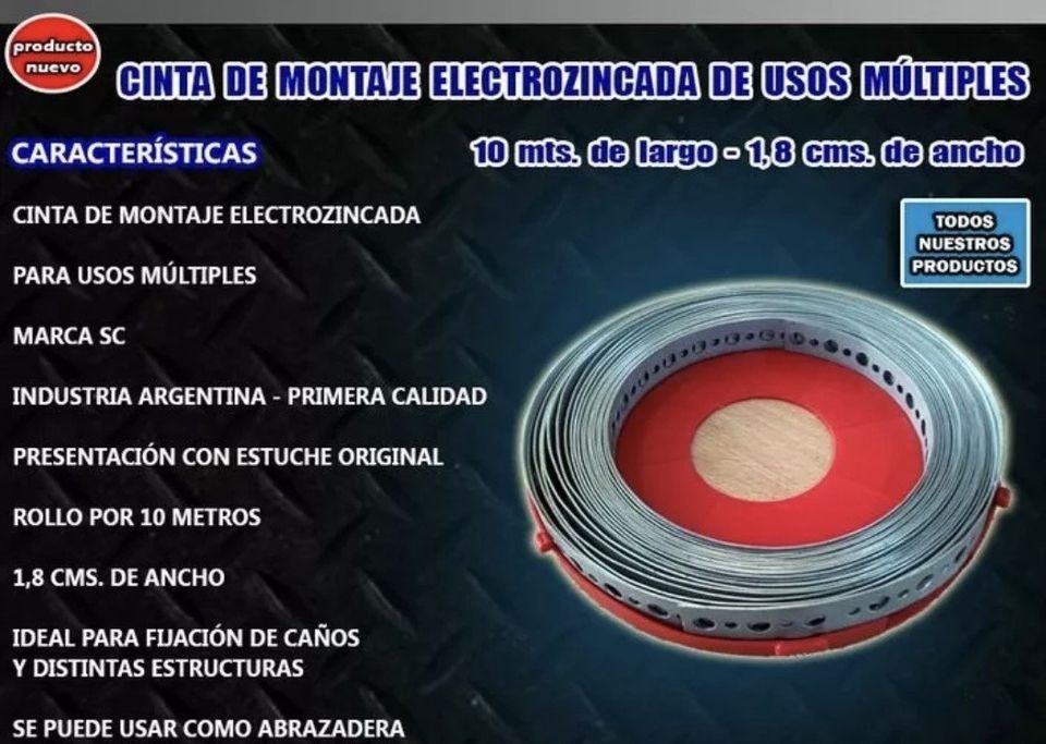 Cinta de Montaje Electrozinacada de Usos Múltiples