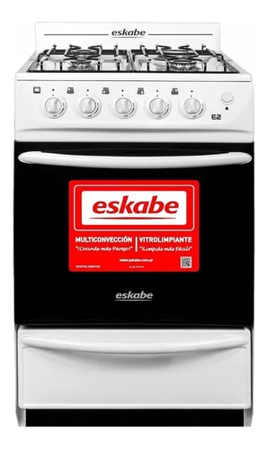 Cocina Eskabe E2 G Blanca 52cm Multigas Vitrolimpiante Color Blanco