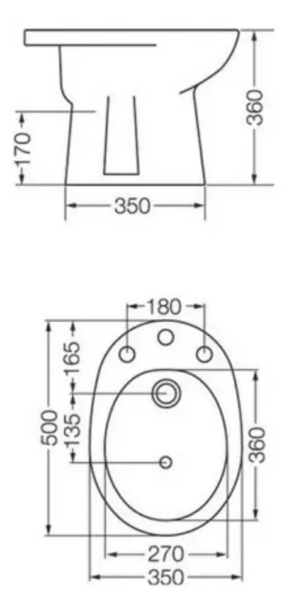 Bidet 3 Agujeros Sanitarios Ferrum Andina Blanco 
