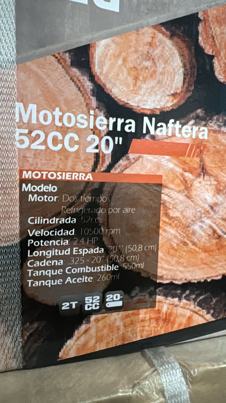 Motosierra A Nafta Pradera 52cc  2.4hp 