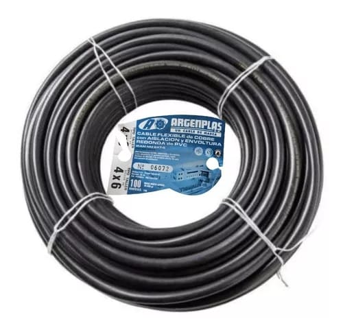 Cable Tipo Taller 4x6mm Marca Argenplas x 50 mts