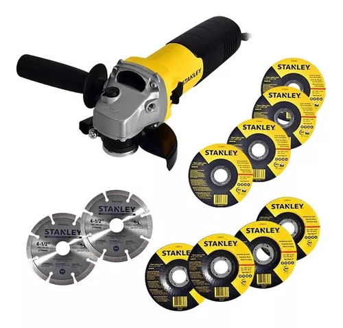 Amoladora Angular 4 1/2 710w +10 Discos Stanley Stgs7115k10