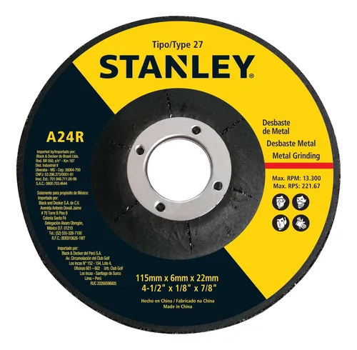 Amoladora Angular 4 1/2 710w +10 Discos Stanley Stgs7115k10