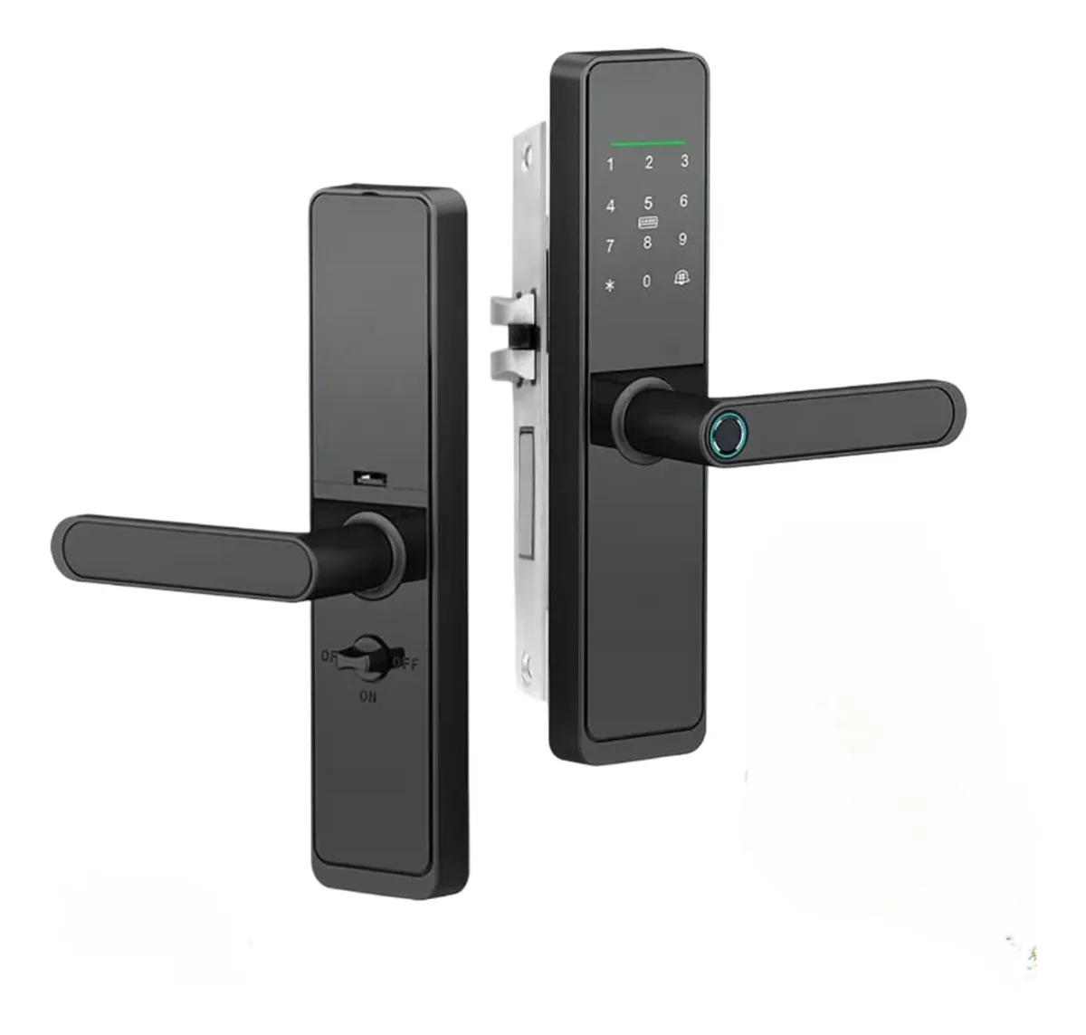 Cerradura Biometrica Inteligente Digital Huella Tarjeta App Negro