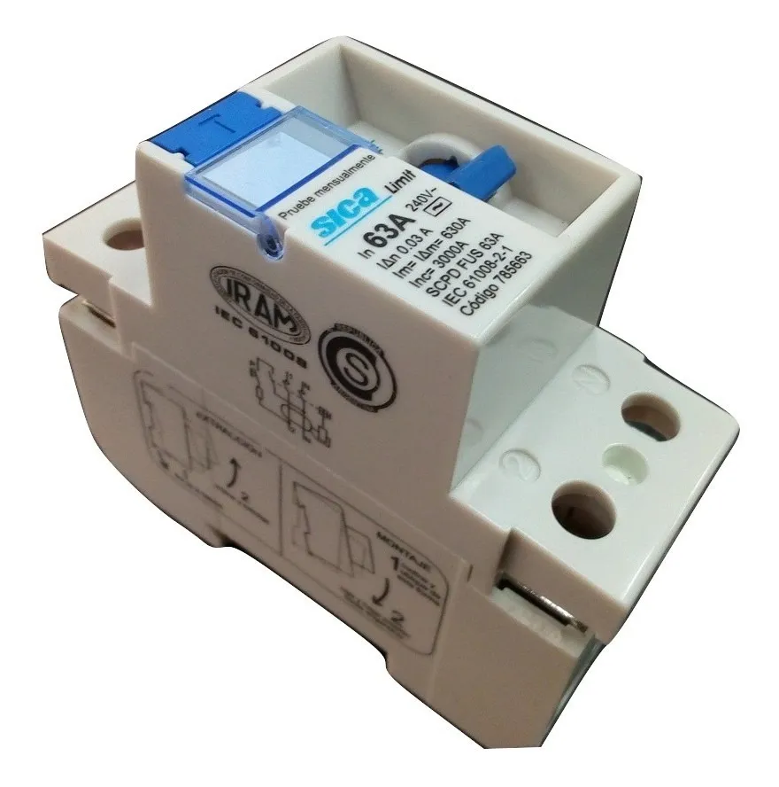 Disyuntor Diferencial Sica - Bipolar 63a