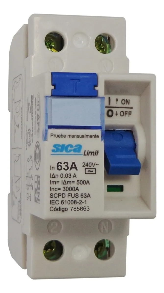 Disyuntor Diferencial Sica - Bipolar 63a