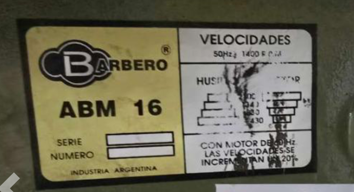 Agujereadora de banco barbero abm 16