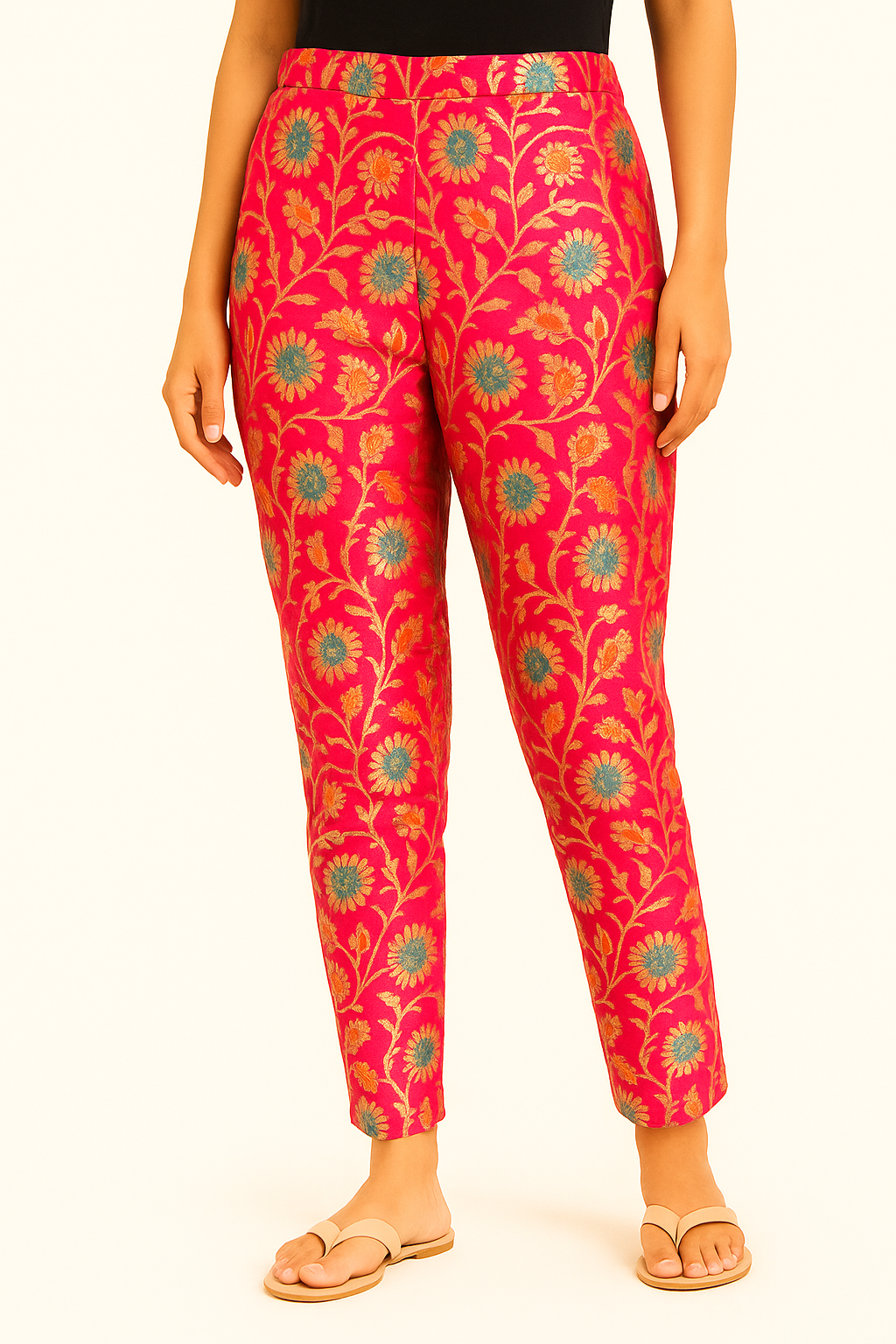 Festive Brocade Tapered Pants