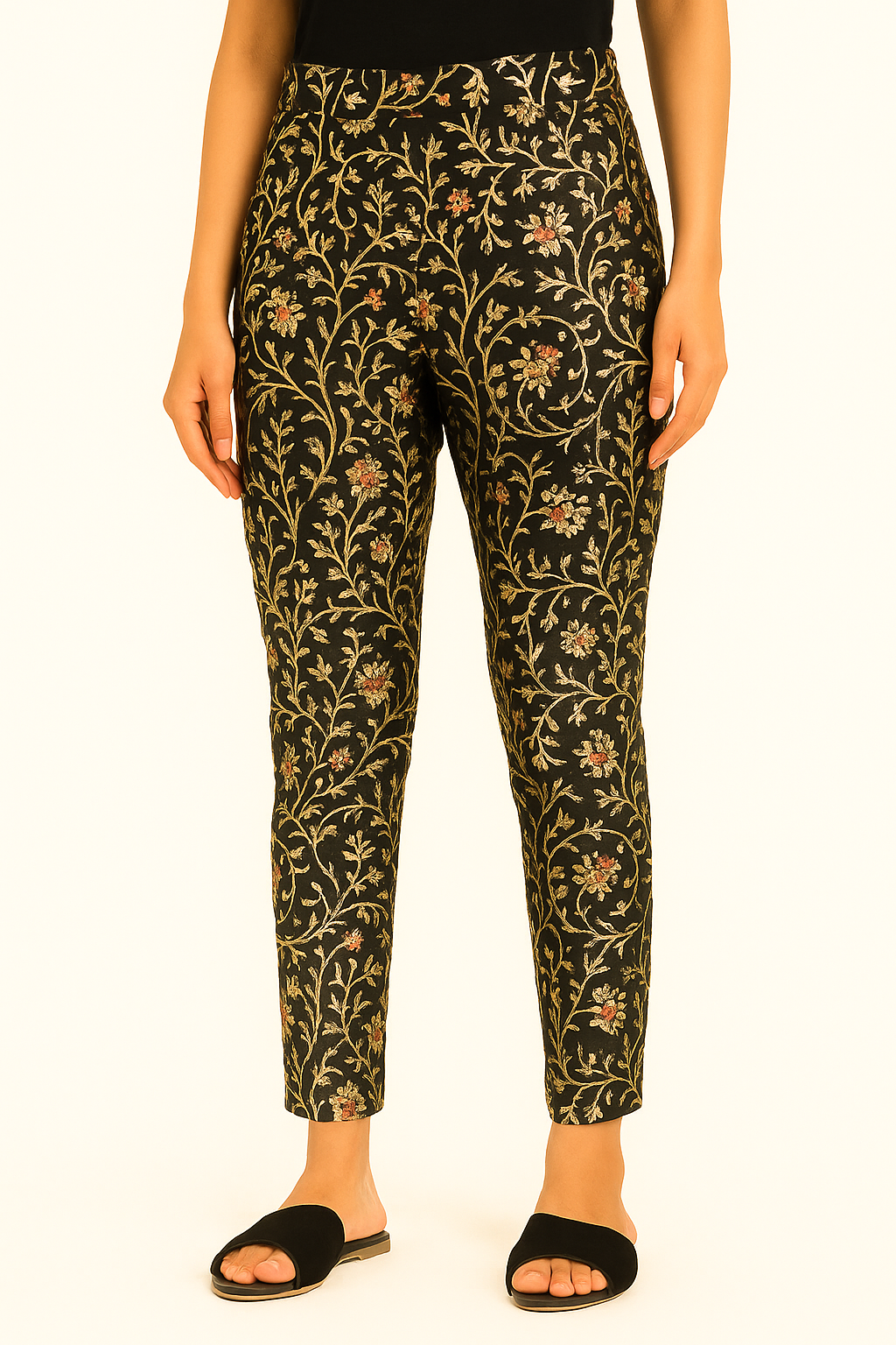 Festive Brocade Tapered Pants