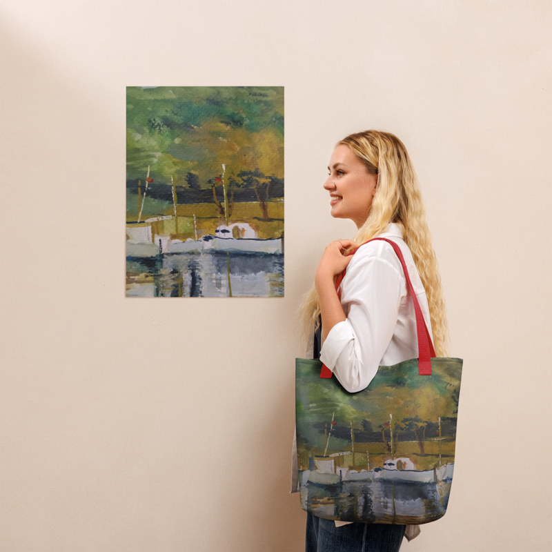 Bolso tote con estampado artístico