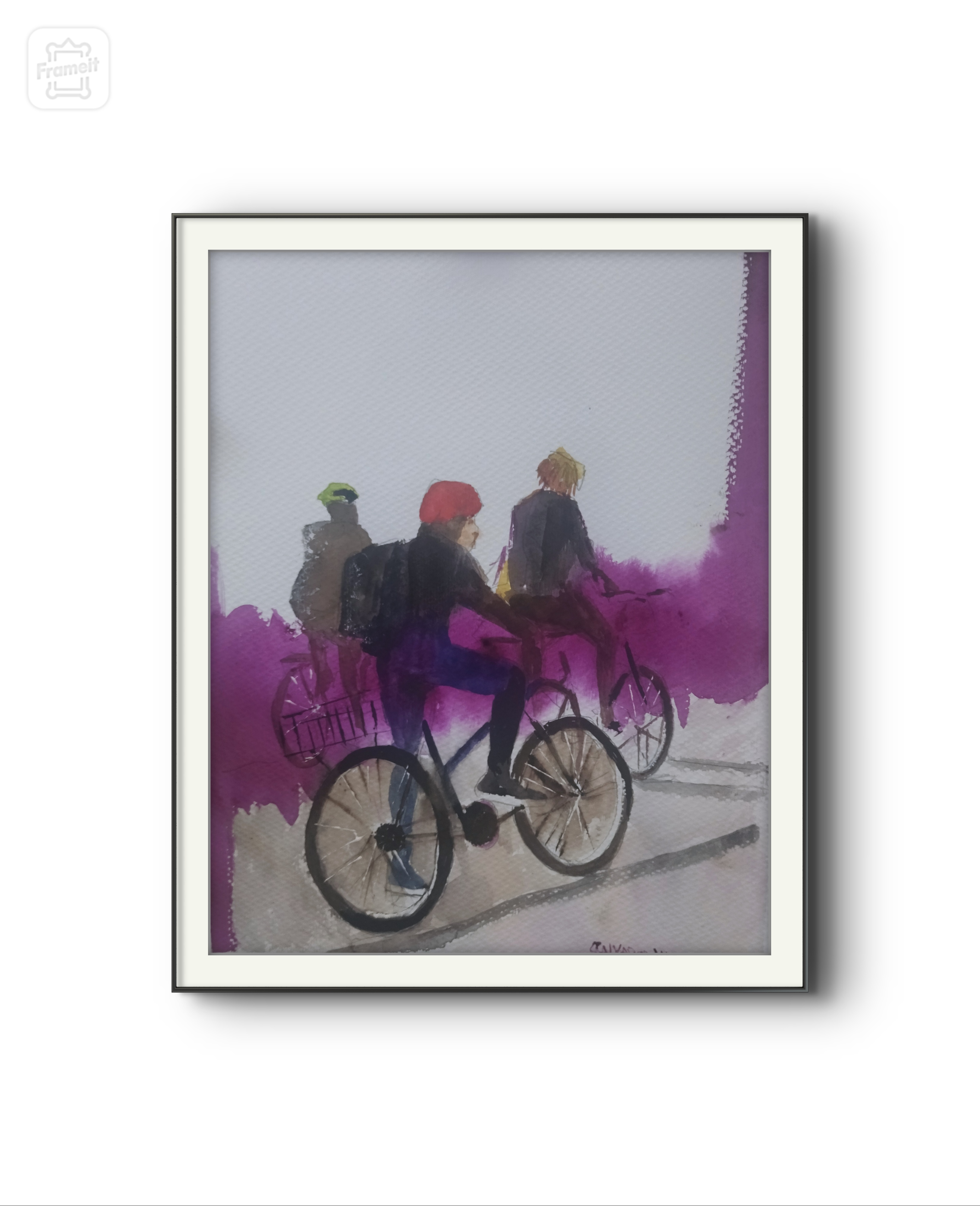Pintura de ciclistas