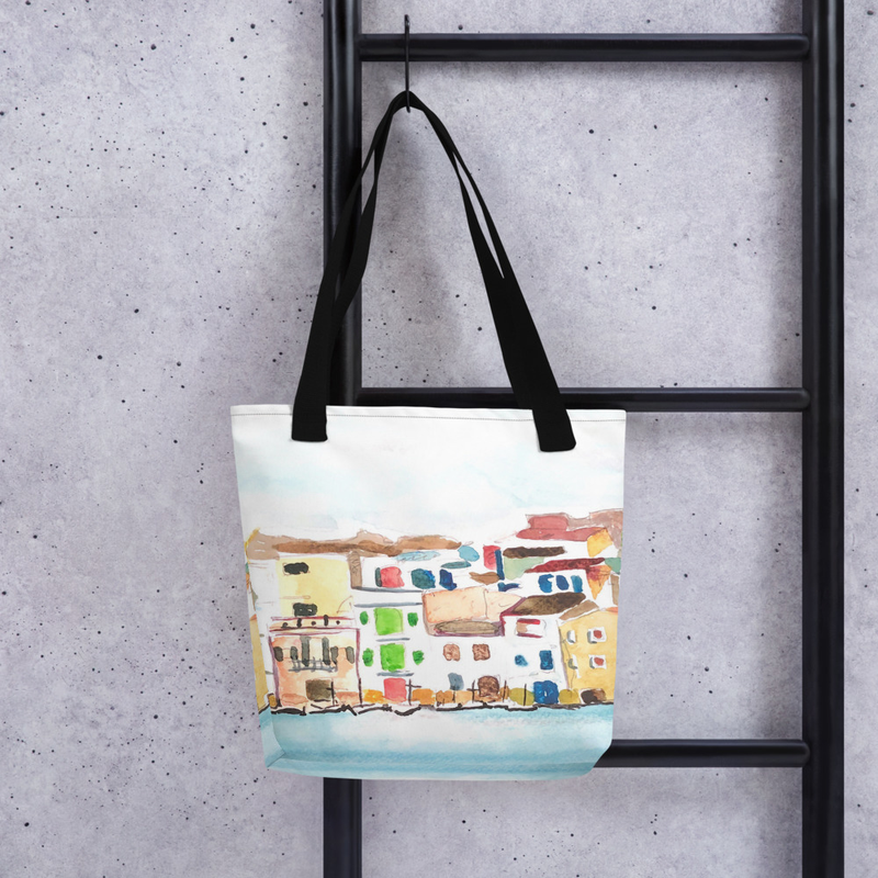 Bolso tote con diseño de acuarela
