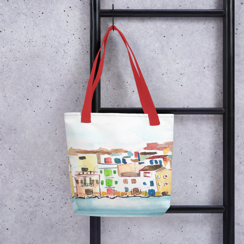 Bolso tote con diseño de acuarela