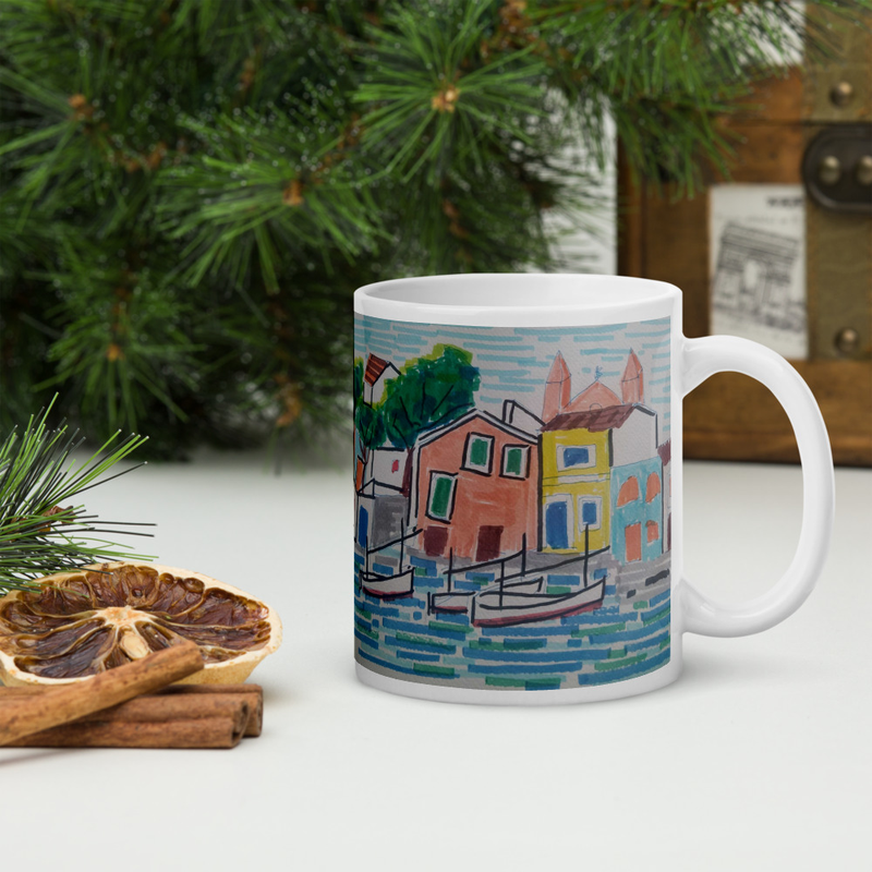 Taza con diseño artístico riueto