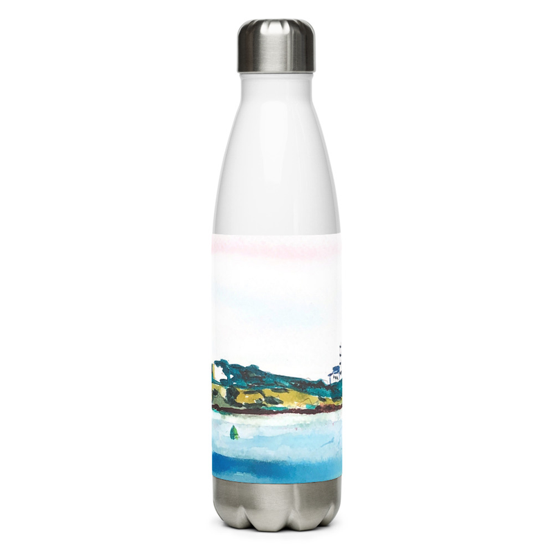 Botella de agua térmica con paisaje