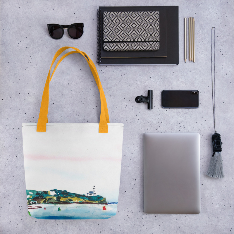 Bolso de tela con diseño artístico