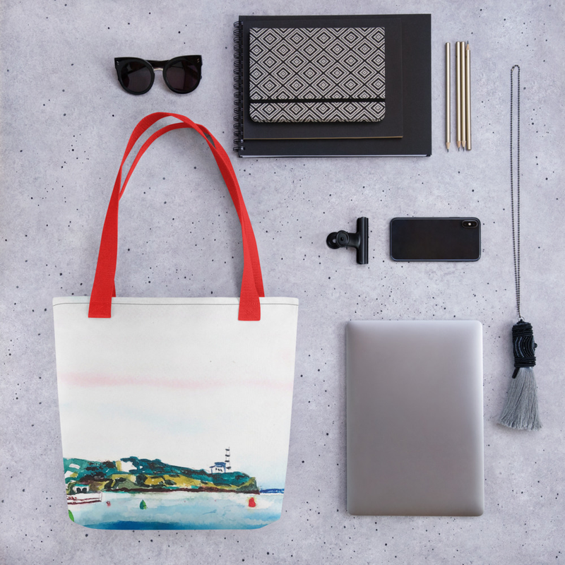 Bolso de tela con diseño artístico