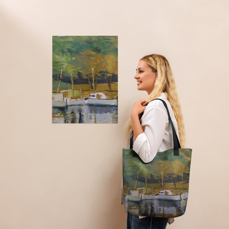 Bolso tote con estampado artístico