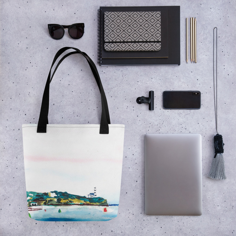 Bolso de tela con diseño artístico