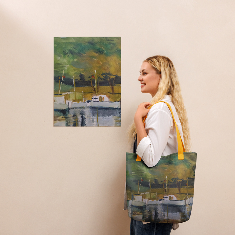 Bolso tote con estampado artístico