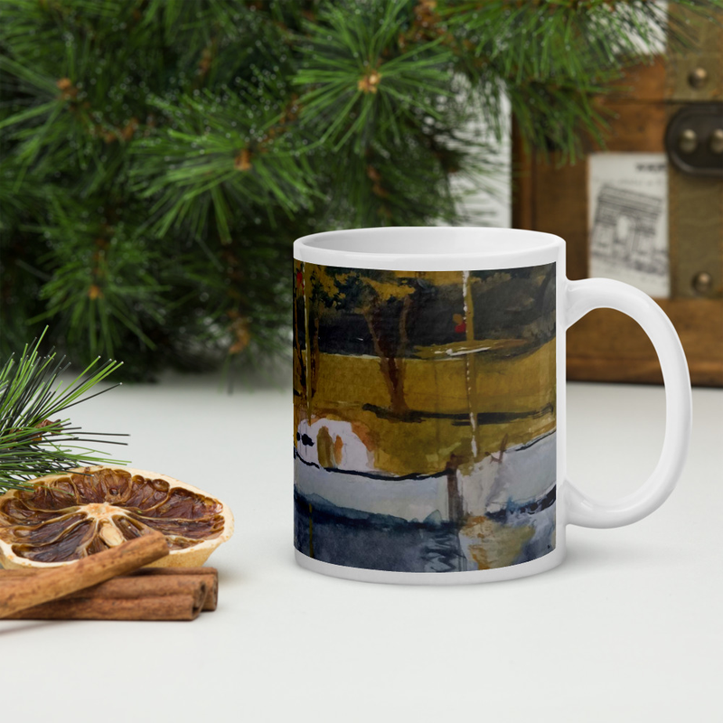Taza artística de cerámica marina llauts
